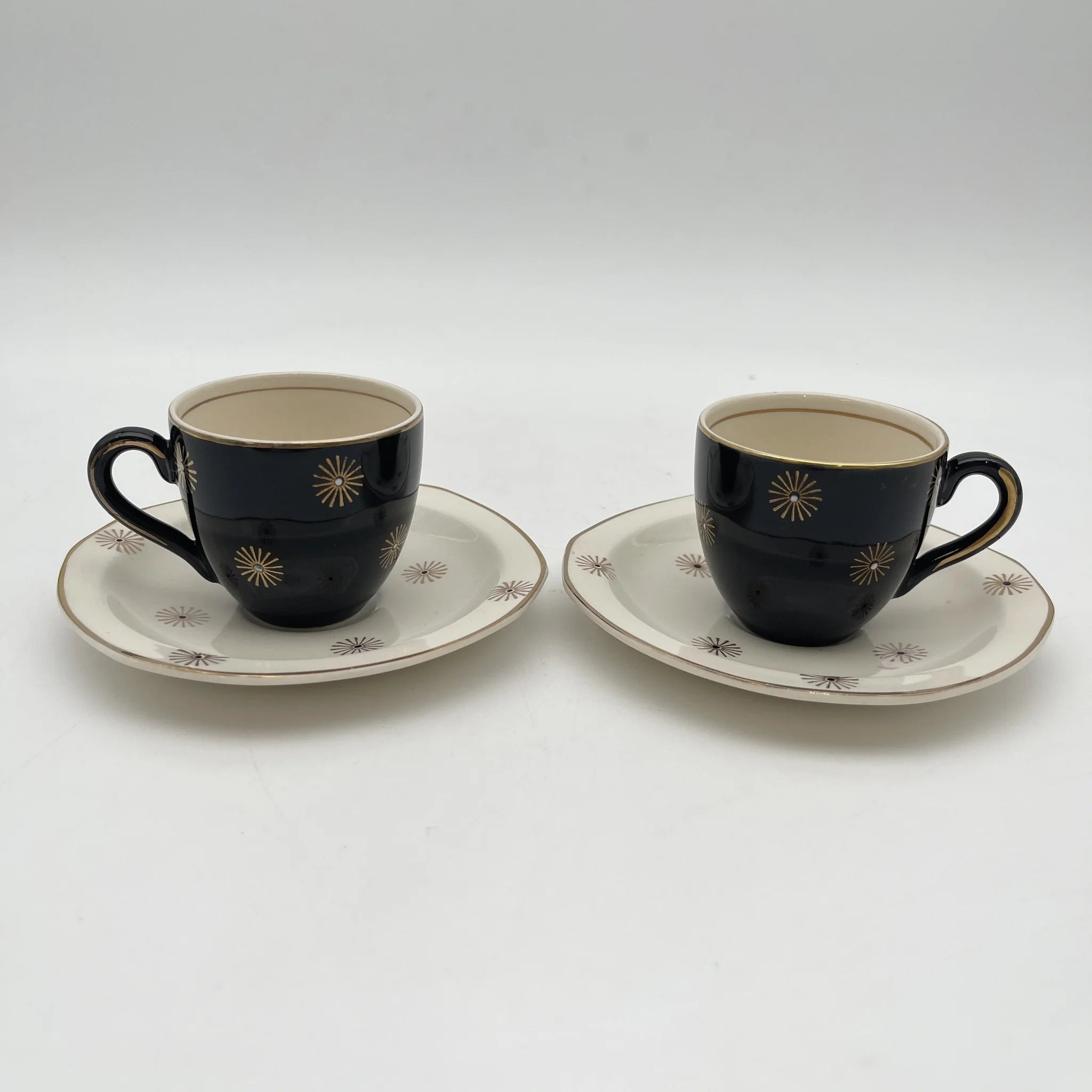 【复古】杯和碟子2p / Alfred Meakin / Midnight Star /估计20c中期/铁石/英国/中世纪，星爆