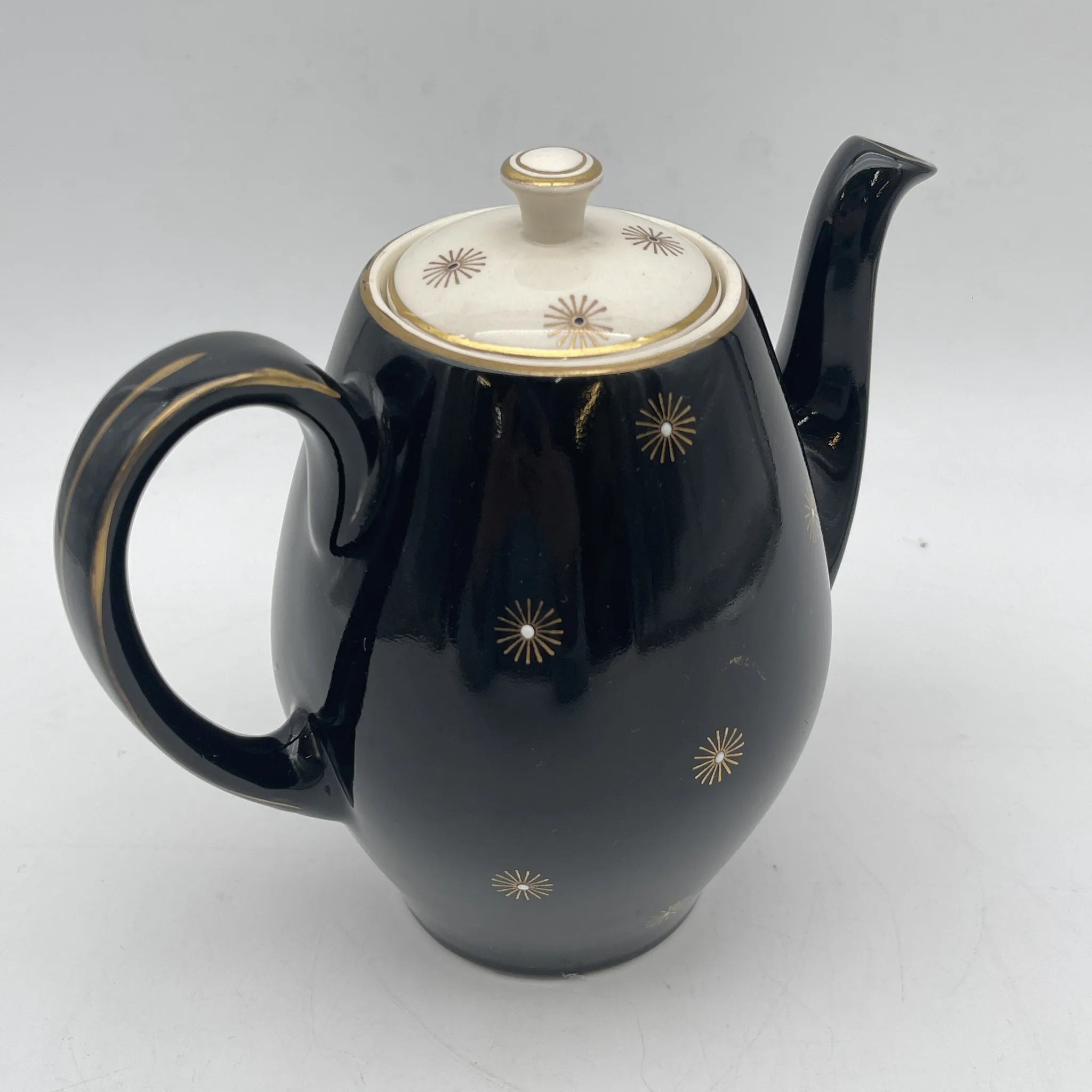 [Vintage] Coffee pot / Alfred Meakin / Midnight Star / Estimated mid-20C / Ironstone / England / Mid-century, Starburst