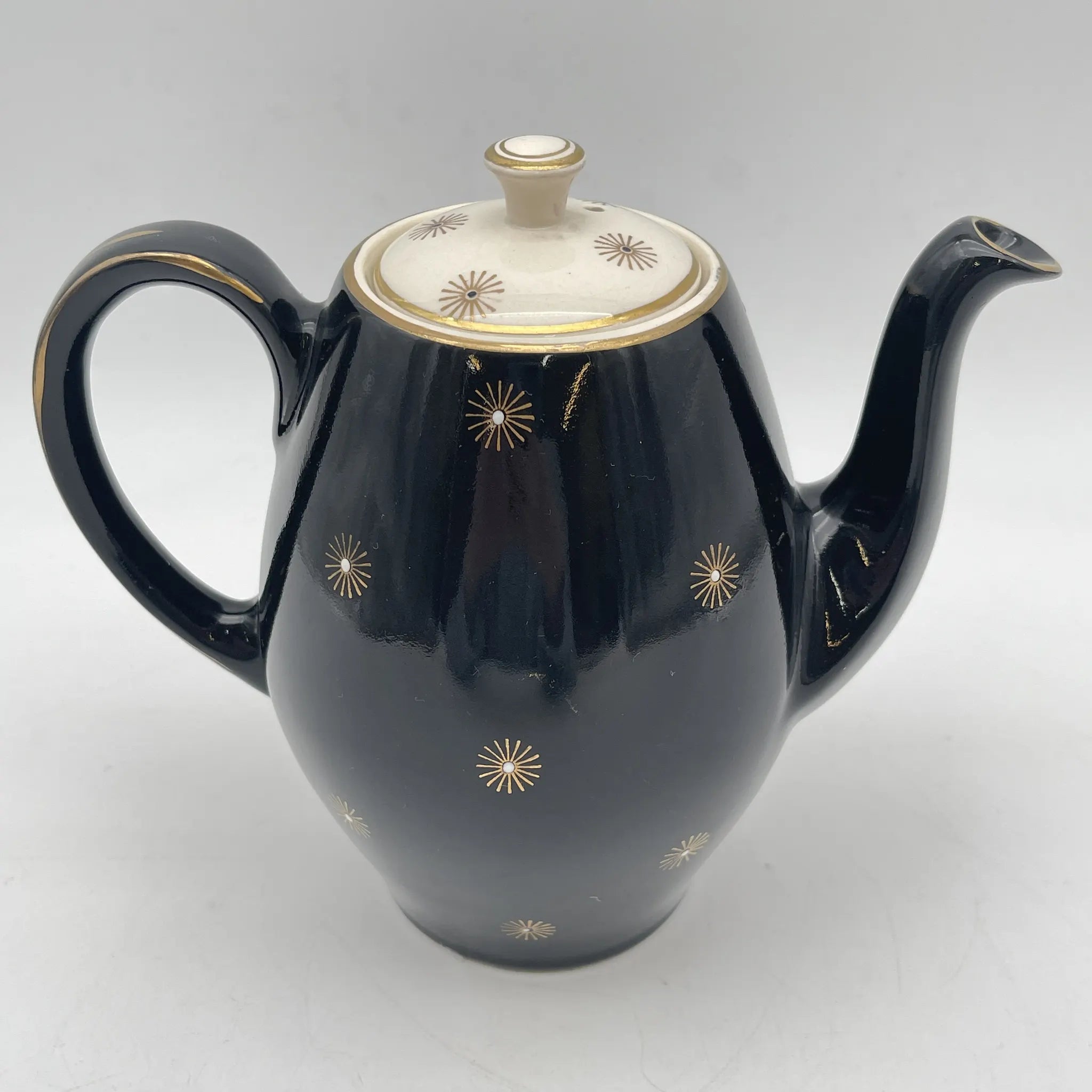 [Vintage] Coffee pot / Alfred Meakin / Midnight Star / Estimated mid-20C / Ironstone / England / Mid-century, Starburst