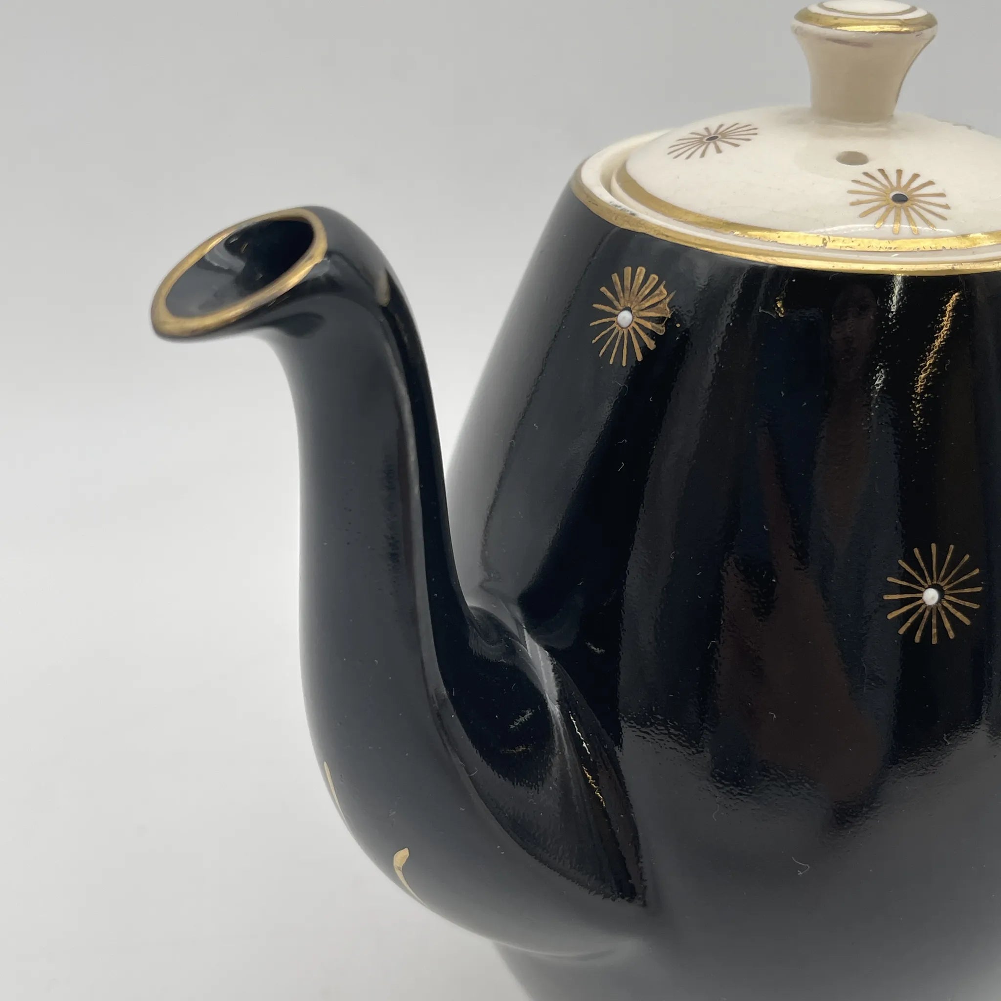 [Vintage] Coffee pot / Alfred Meakin / Midnight Star / Estimated mid-20C / Ironstone / England / Mid-century, Starburst
