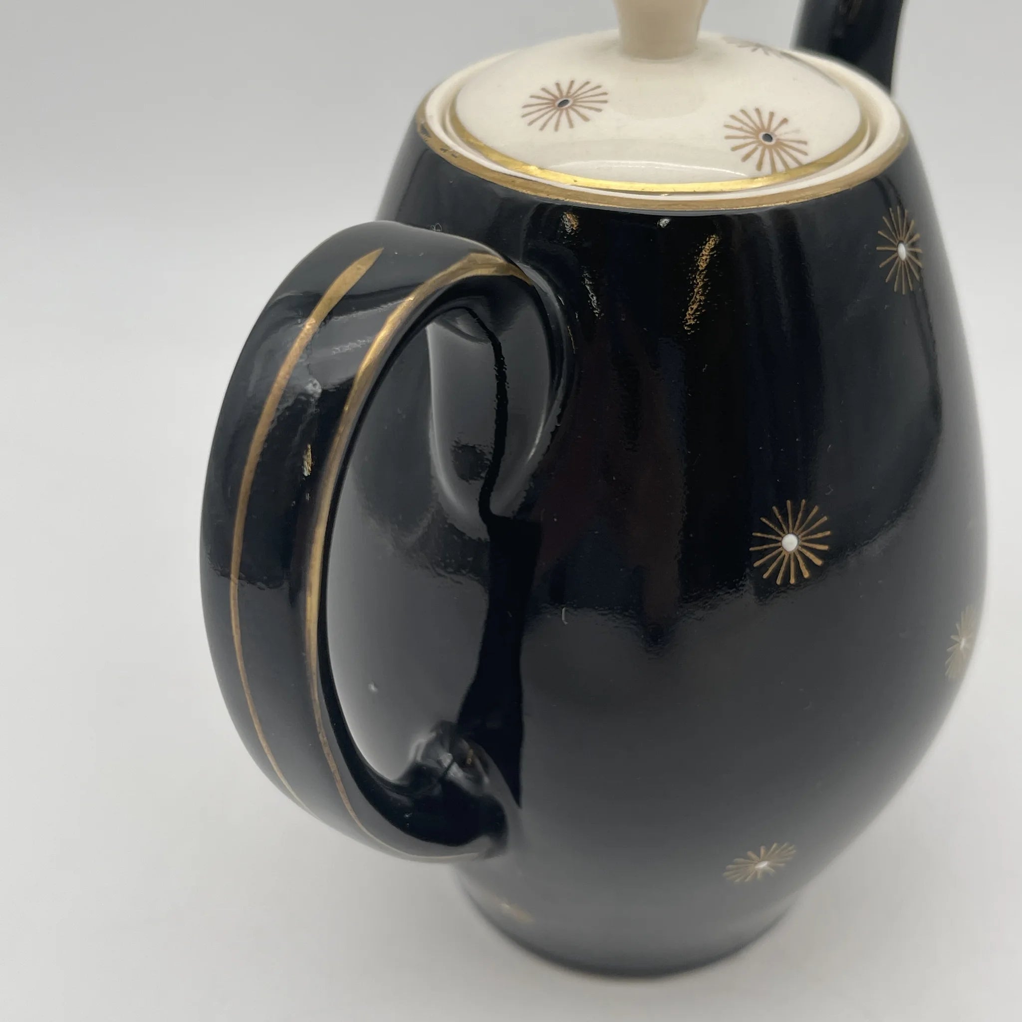 [Vintage] Coffee pot / Alfred Meakin / Midnight Star / Estimated mid-20C / Ironstone / England / Mid-century, Starburst