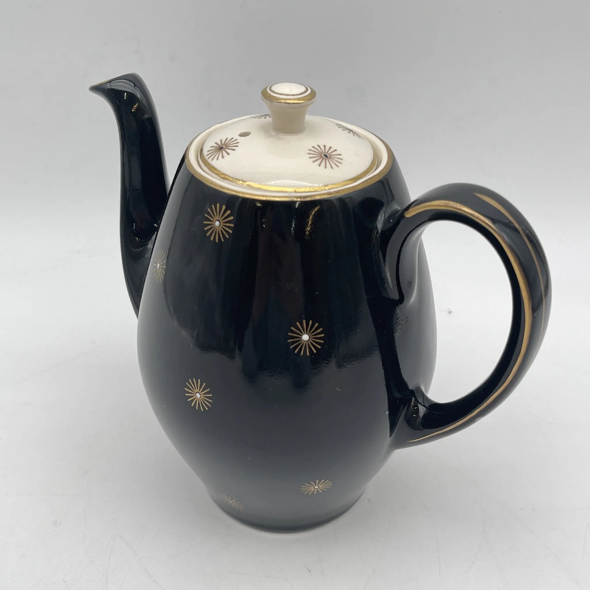 [Vintage] Coffee pot / Alfred Meakin / Midnight Star / Estimated mid-20C / Ironstone / England / Mid-century, Starburst