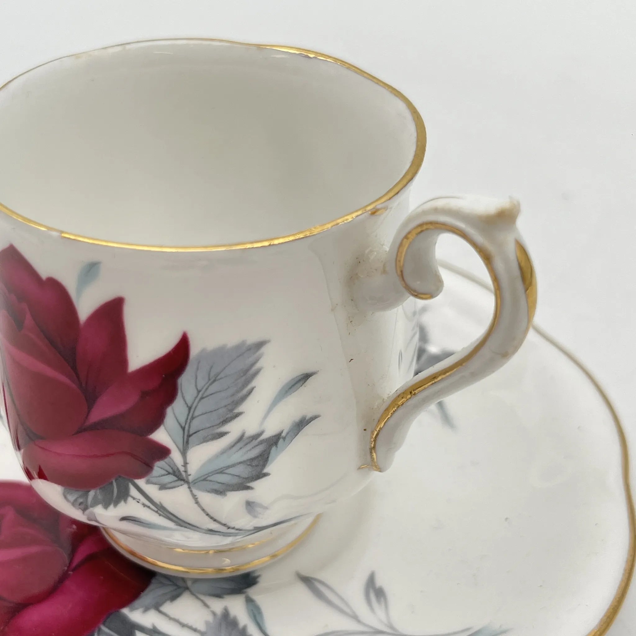 【复古】杯&碟子/ Royal Albert / Sweet Romance /估计20c中期/ Bone China /英国/玫瑰