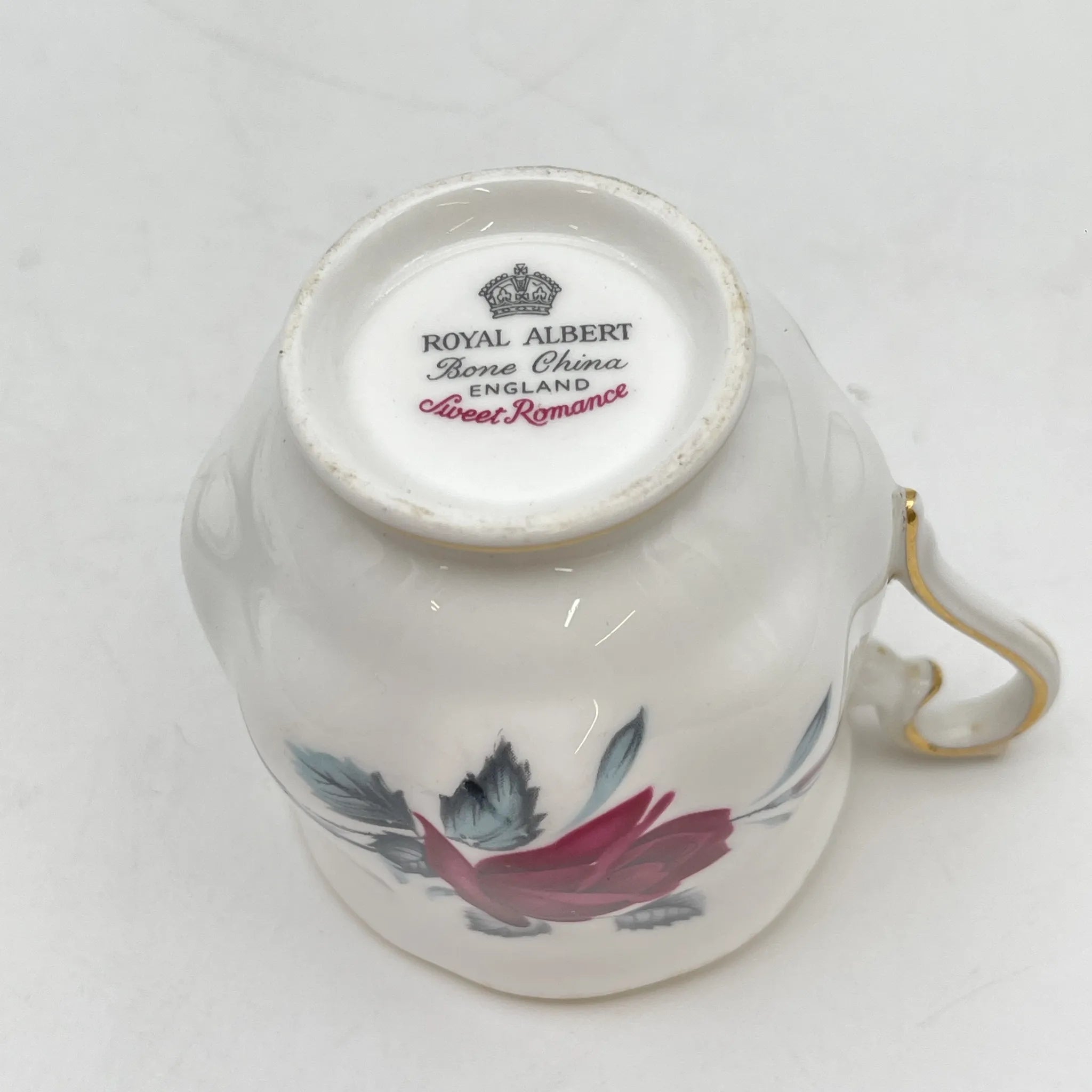 【复古】杯&碟子/ Royal Albert / Sweet Romance /估计20c中期/ Bone China /英国/玫瑰