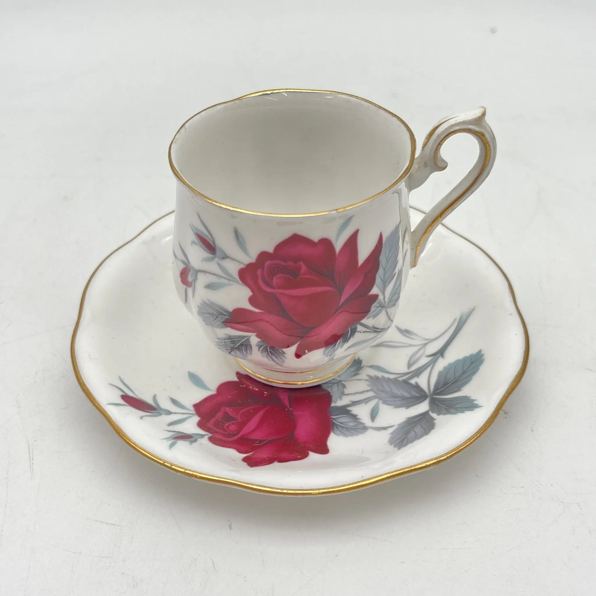 【复古】杯&碟子/ Royal Albert / Sweet Romance /估计20c中期/ Bone China /英国/玫瑰