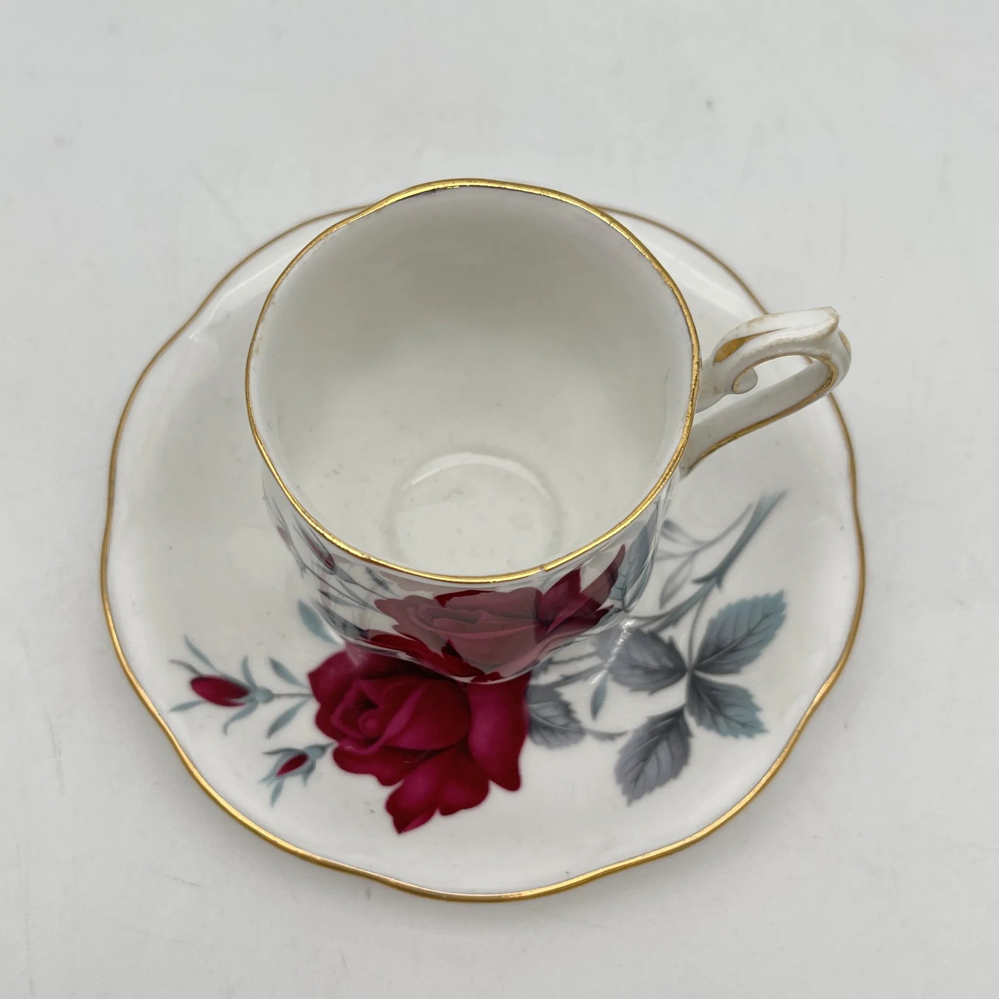 【复古】杯&碟子/ Royal Albert / Sweet Romance /估计20c中期/ Bone China /英国/玫瑰