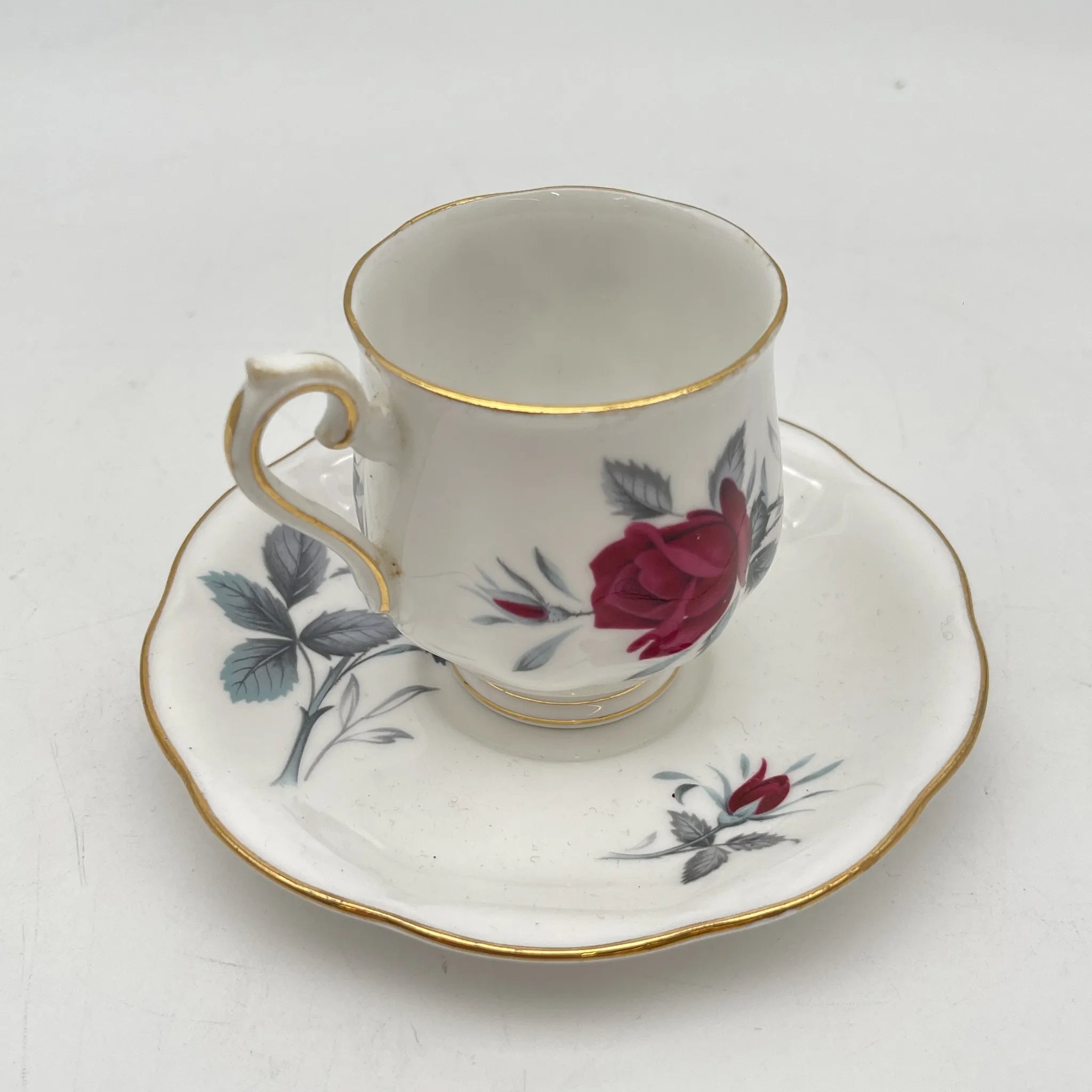 【复古】杯&碟子/ Royal Albert / Sweet Romance /估计20c中期/ Bone China /英国/玫瑰