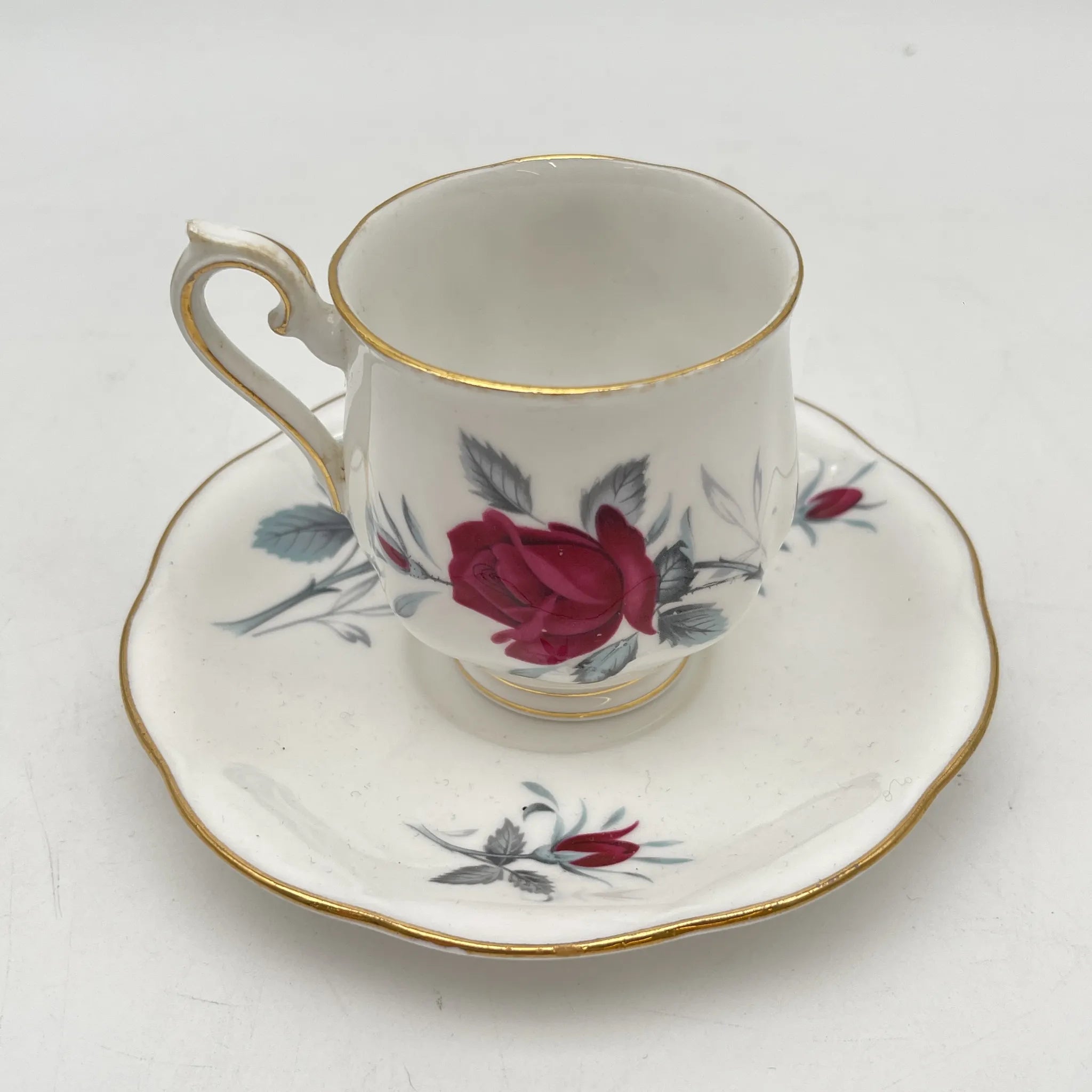 【复古】杯&碟子/ Royal Albert / Sweet Romance /估计20c中期/ Bone China /英国/玫瑰