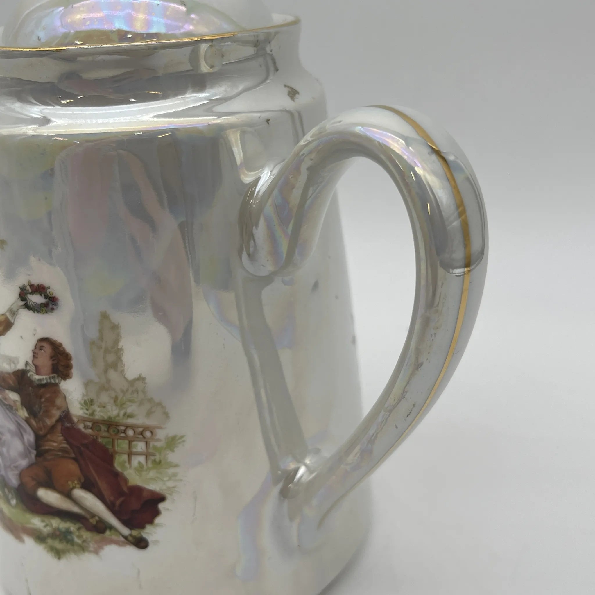 [Vintage] Coffee pot / Estimated mid-20C / Porcelain / Europe / Fête Gallant