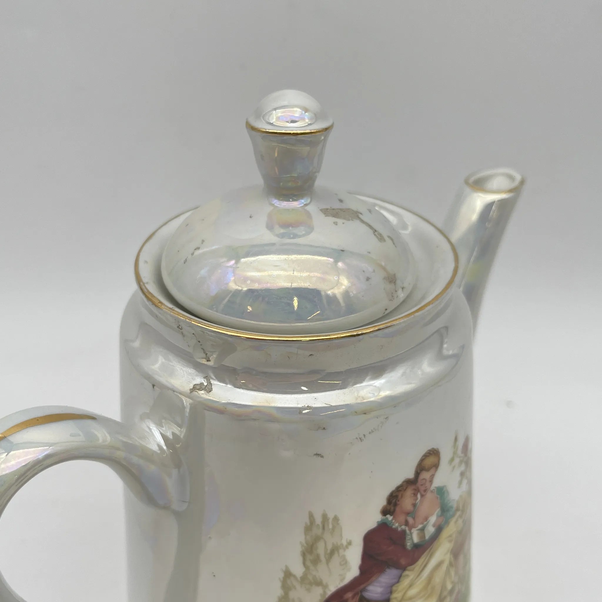 [Vintage] Coffee pot / Estimated mid-20C / Porcelain / Europe / Fête Gallant