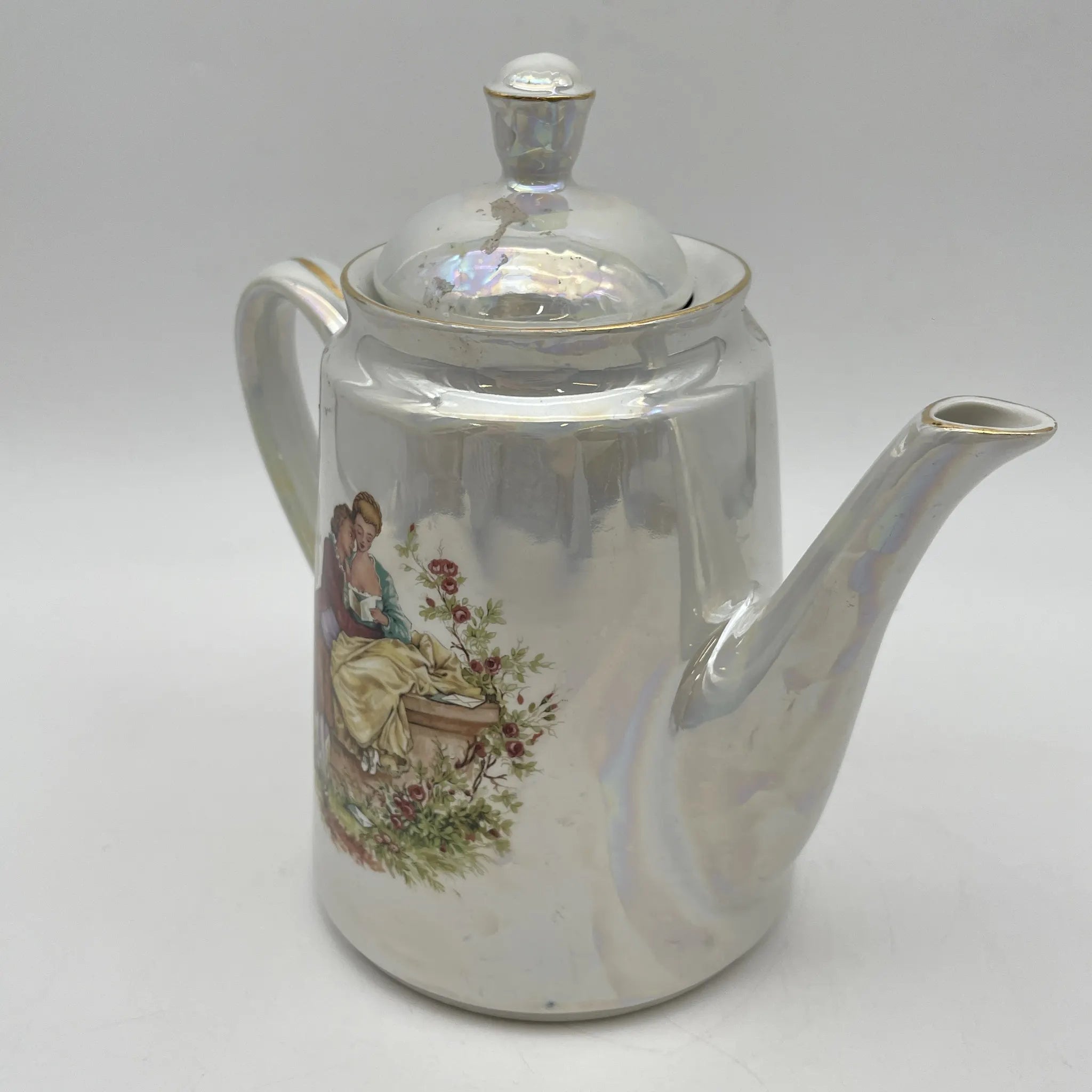 [Vintage] Coffee pot / Estimated mid-20C / Porcelain / Europe / Fête Gallant