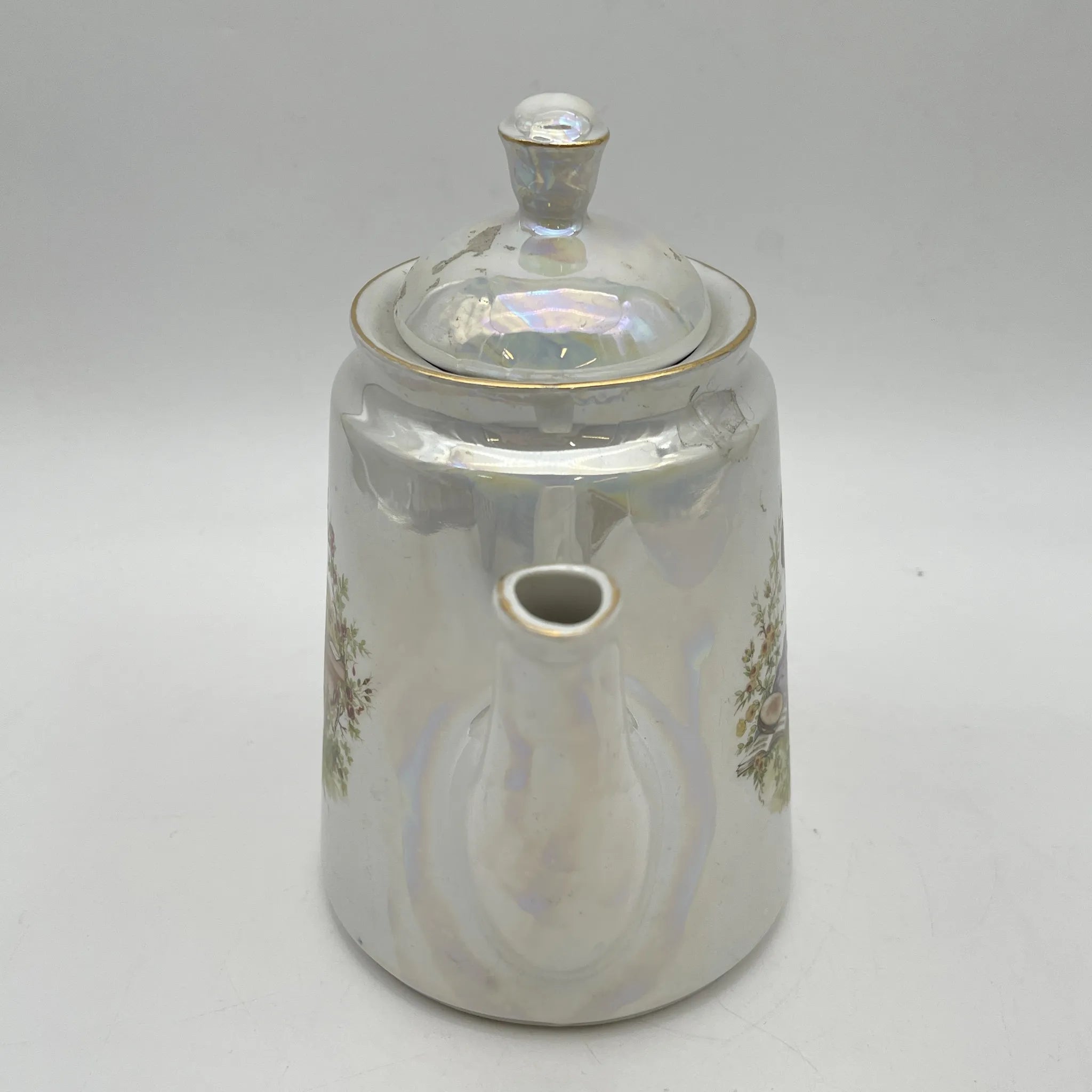 [Vintage] Coffee pot / Estimated mid-20C / Porcelain / Europe / Fête Gallant