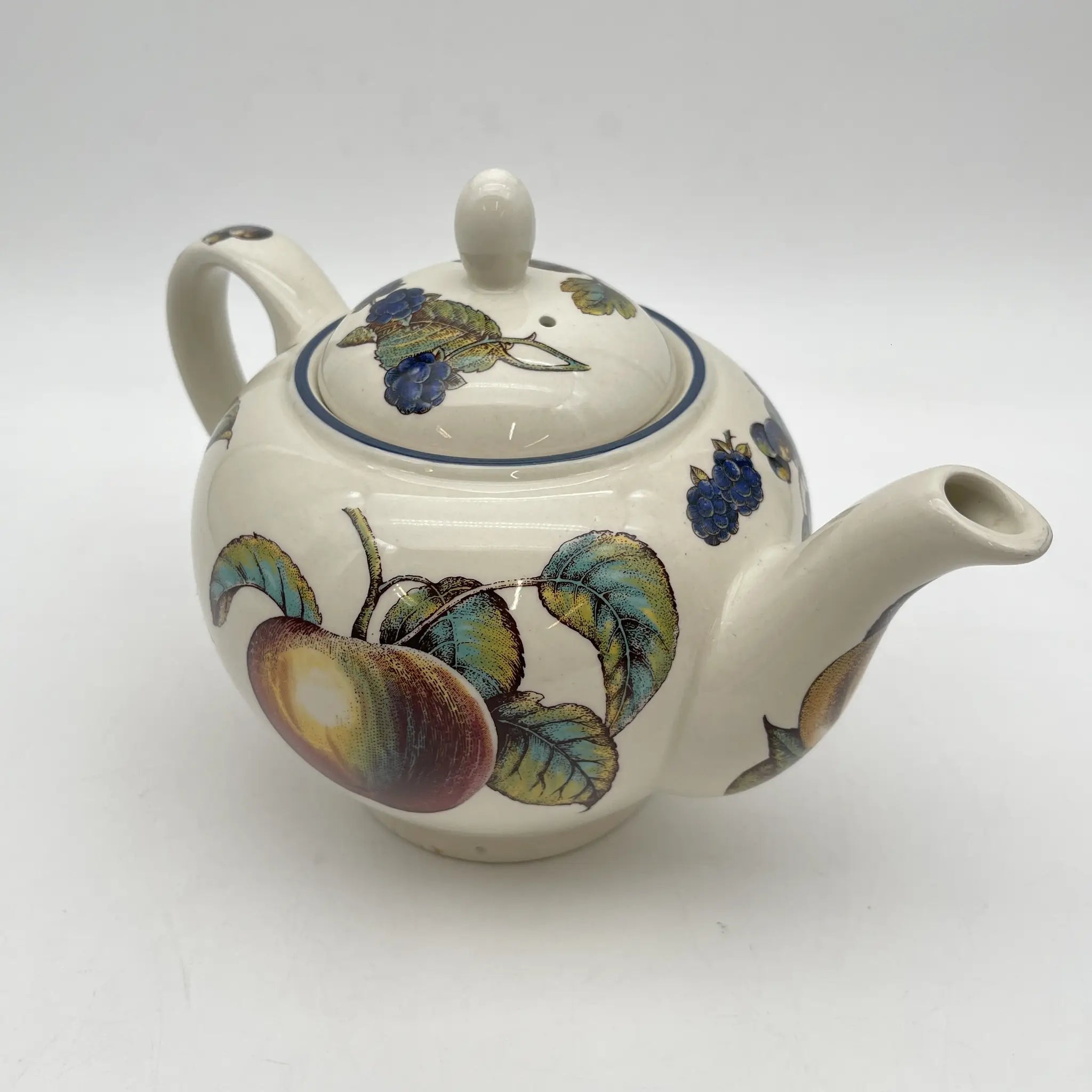 [Vintage] Teapot / Staffordshire Tableware / Autumn Fayre / Estimated Late 20C / Pottery / England / Fruit