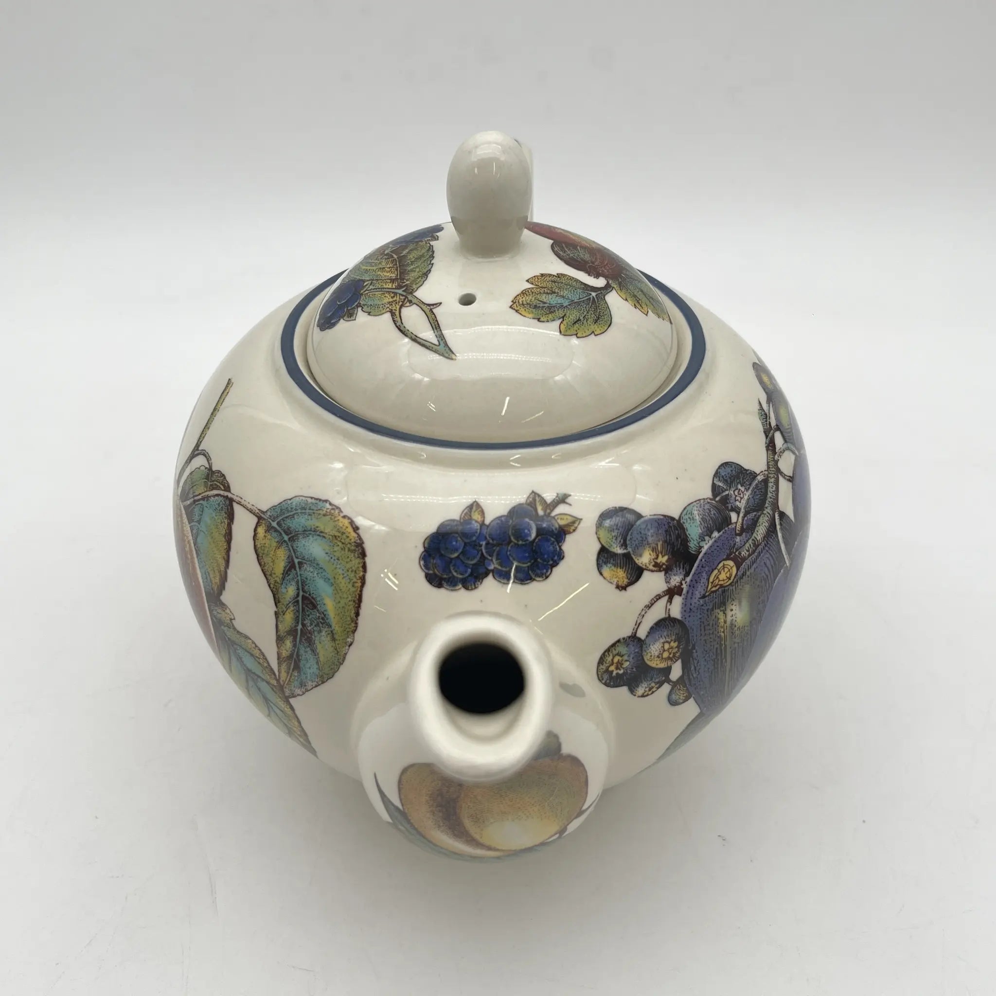 [Vintage] Teapot / Staffordshire Tableware / Autumn Fayre / Estimated Late 20C / Pottery / England / Fruit