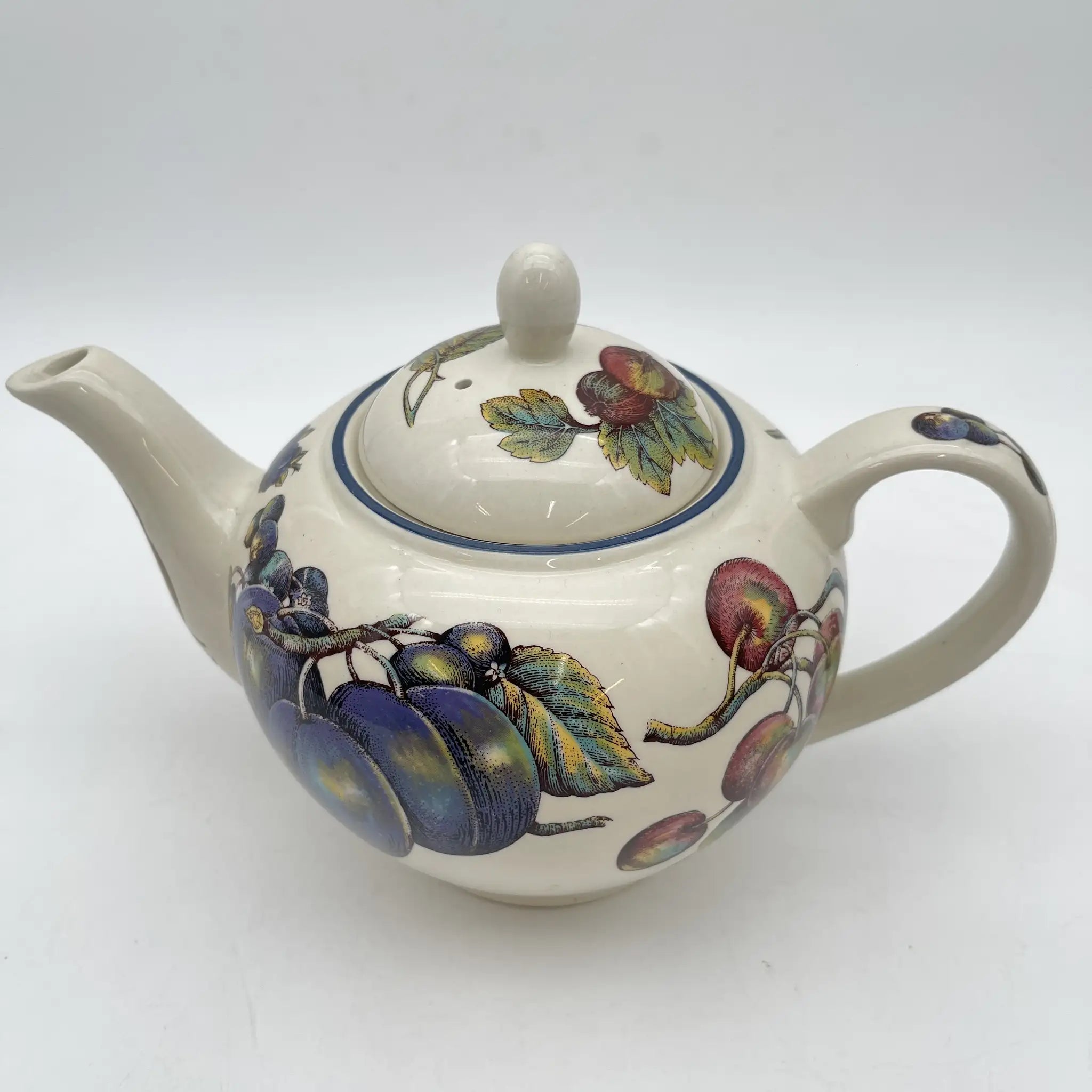 [Vintage] Teapot / Staffordshire Tableware / Autumn Fayre / Estimated Late 20C / Pottery / England / Fruit