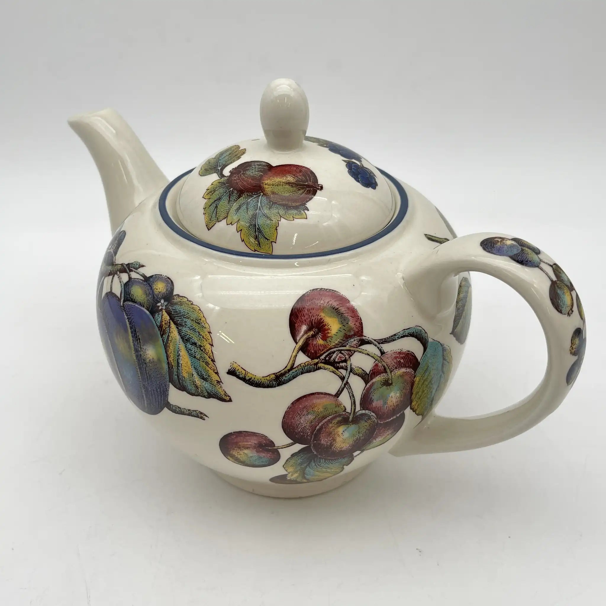 [Vintage] Teapot / Staffordshire Tableware / Autumn Fayre / Estimated Late 20C / Pottery / England / Fruit