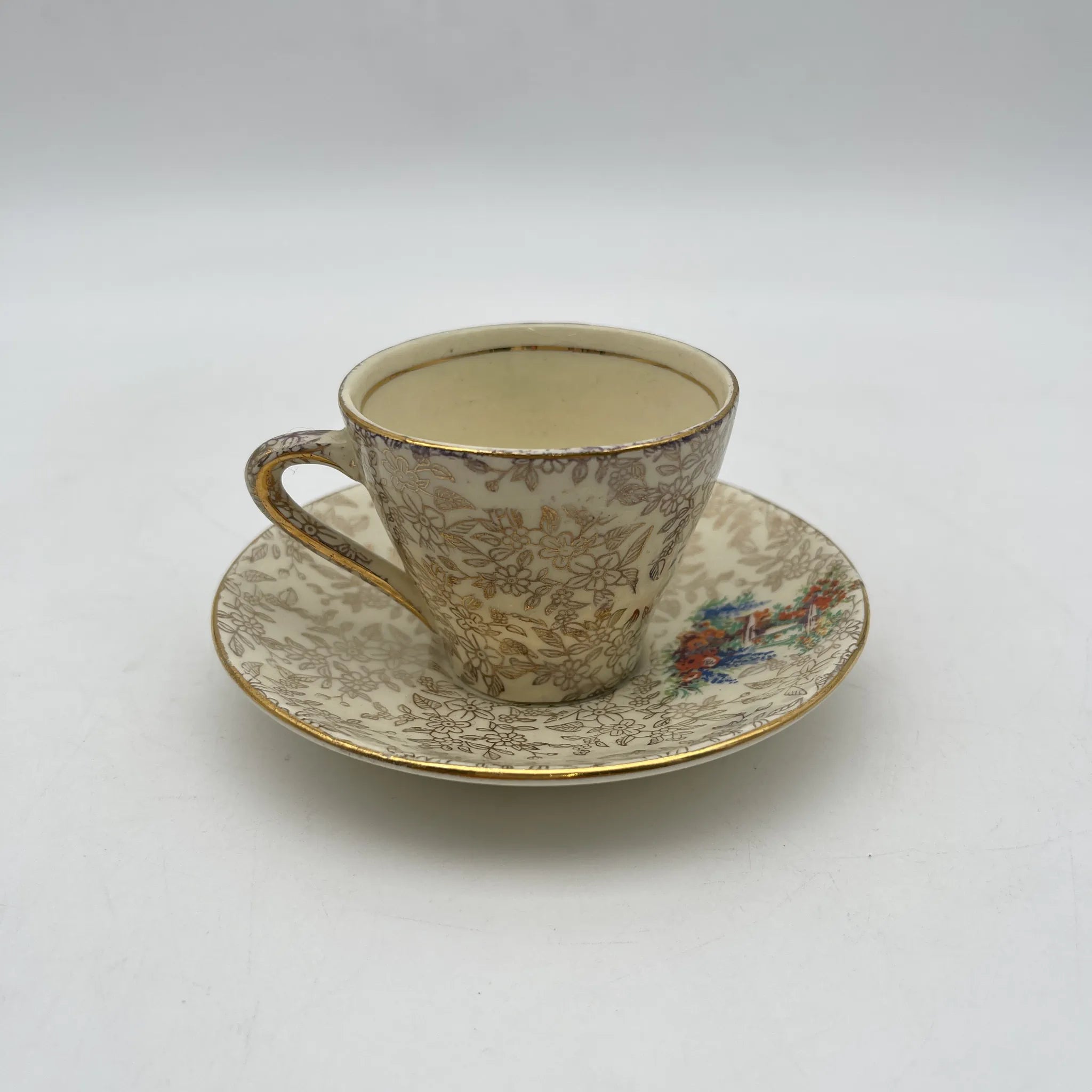 【复古】杯和碟子2p / Empire Porcelain /估计20c中期/陶器/英国/ chints