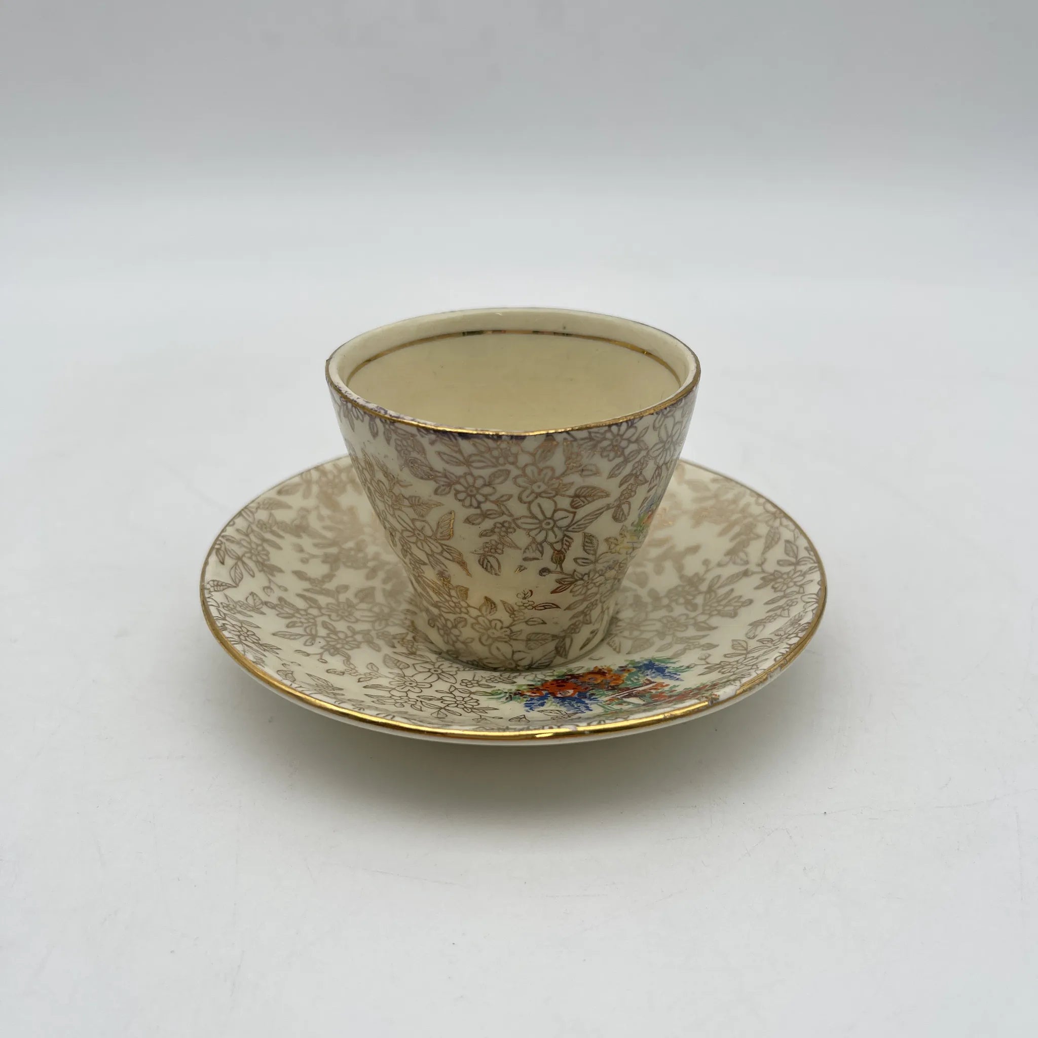 【复古】杯和碟子2p +碟子/ Empire Porcelain /估计20c中期/陶器/英国/ chinz