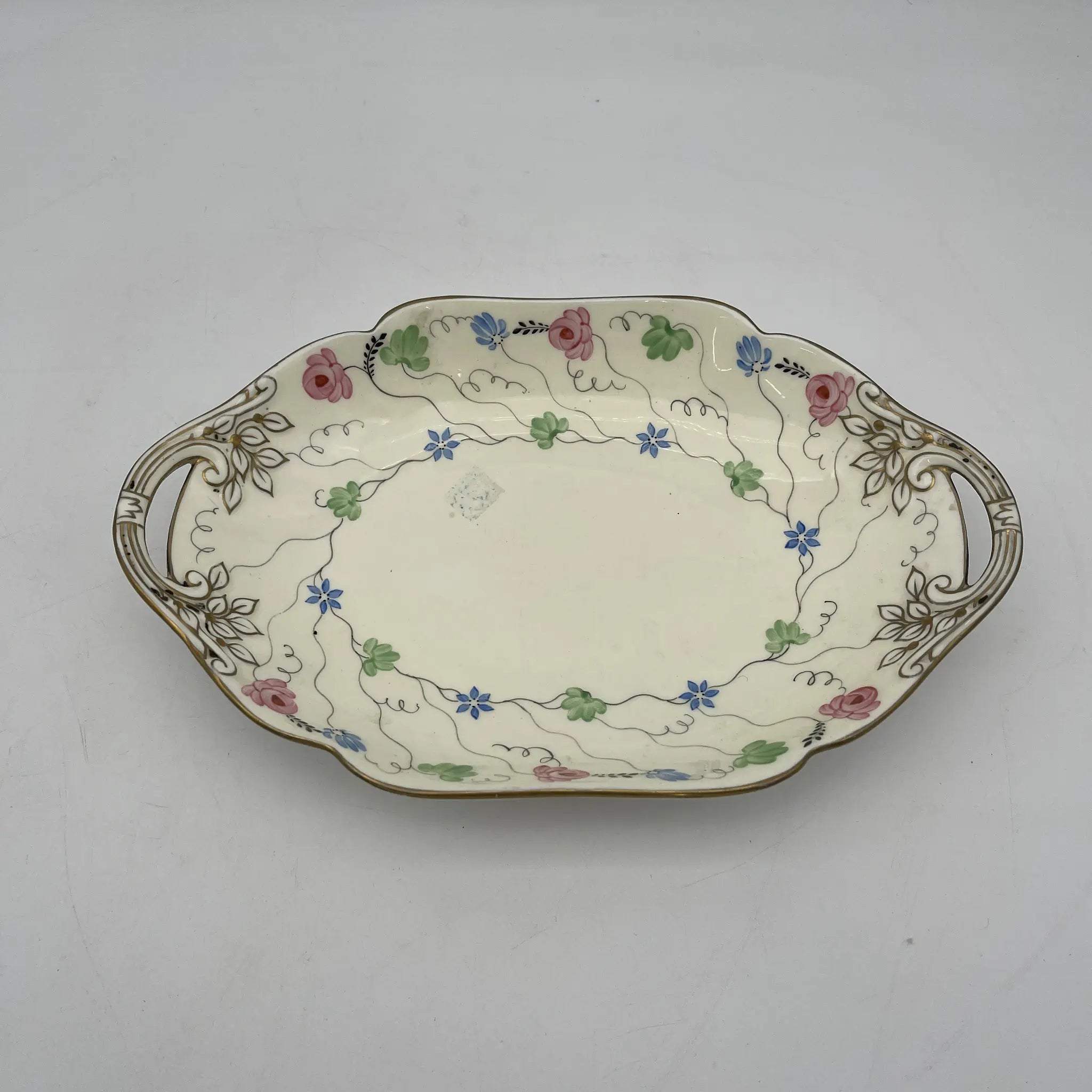 【复古】爵士菜（大盘）/ Wedgewood /估计20c中期/ Bone China /英国/手持，小花