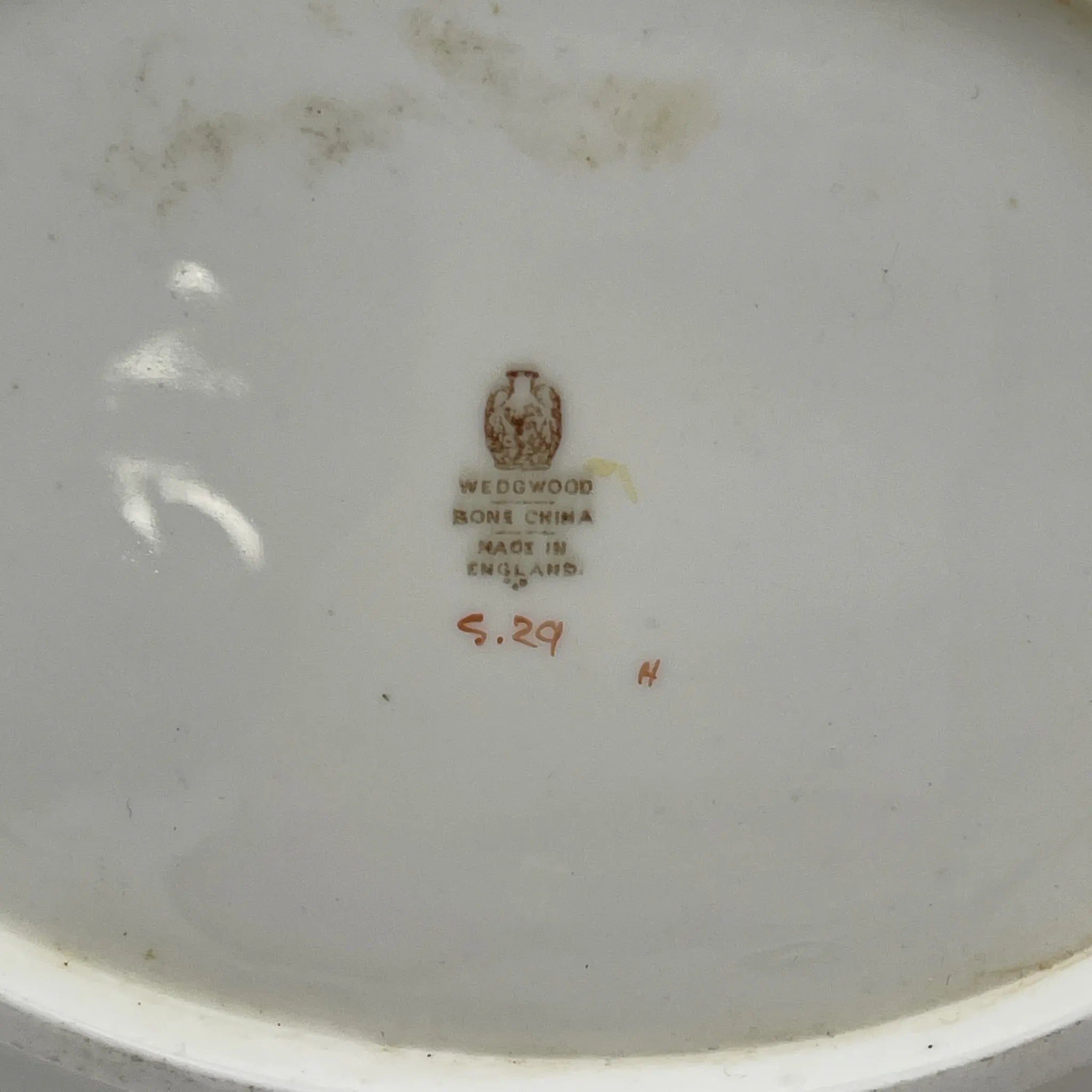 【复古】爵士菜（大盘）/ Wedgewood /估计20c中期/ Bone China /英国/手持，小花