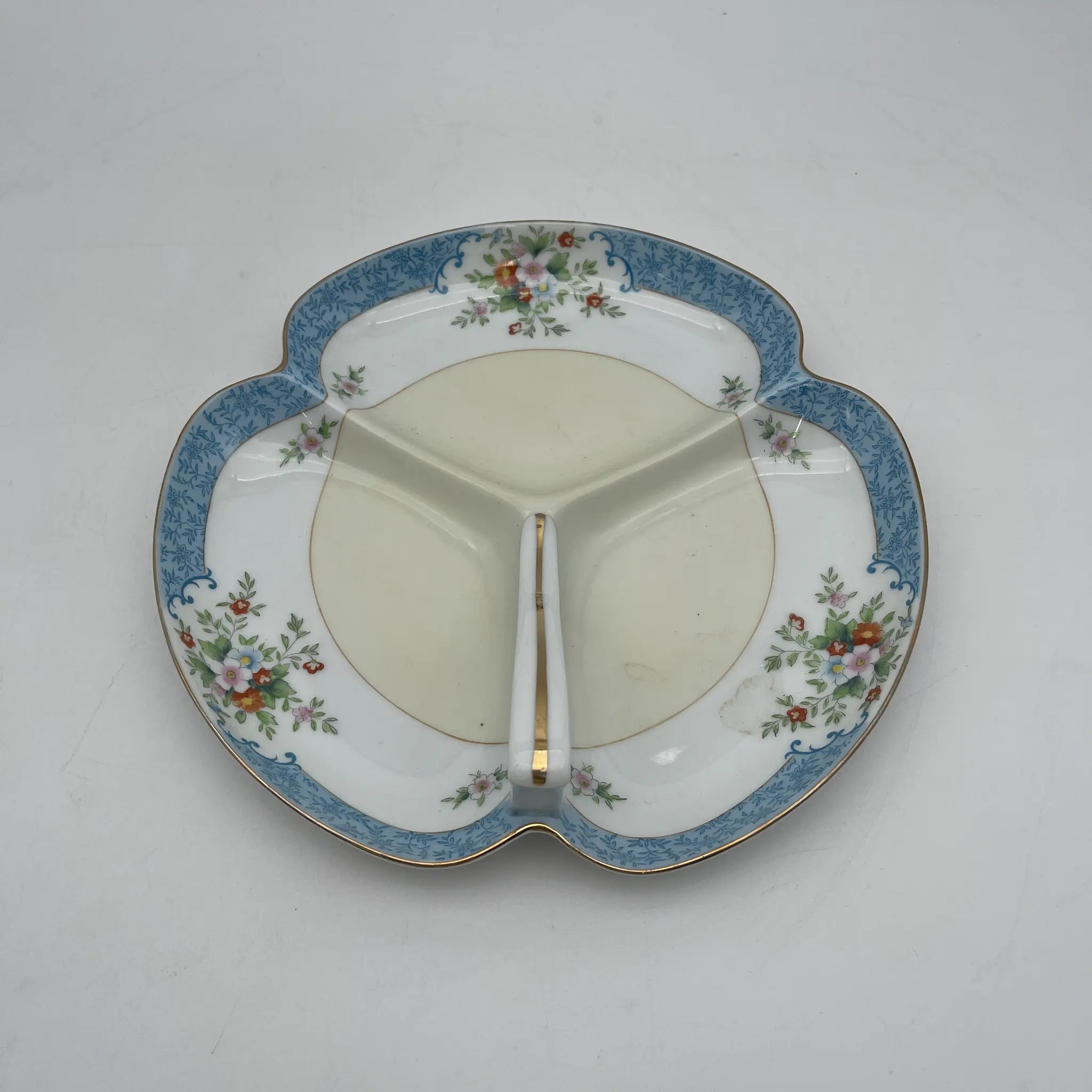 【复古】爵士托盘/ Noritake /估计20c中期/瓷器/日本/手柄，有隔板