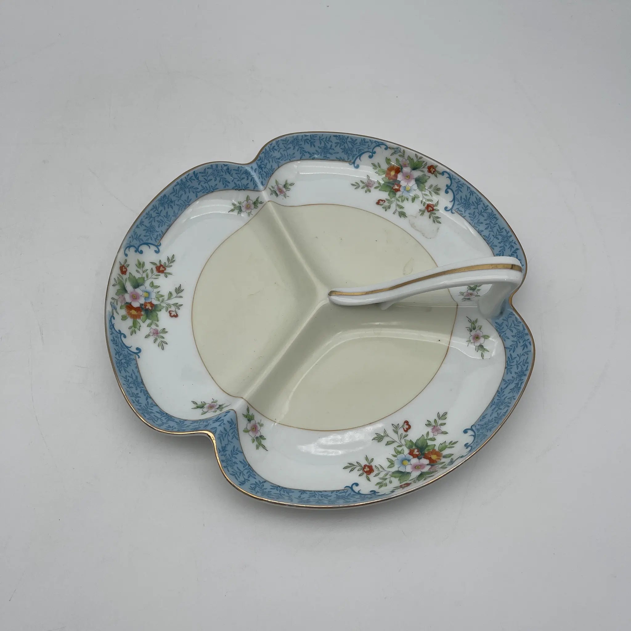 【复古】爵士托盘/ Noritake /估计20c中期/瓷器/日本/手柄，有隔板