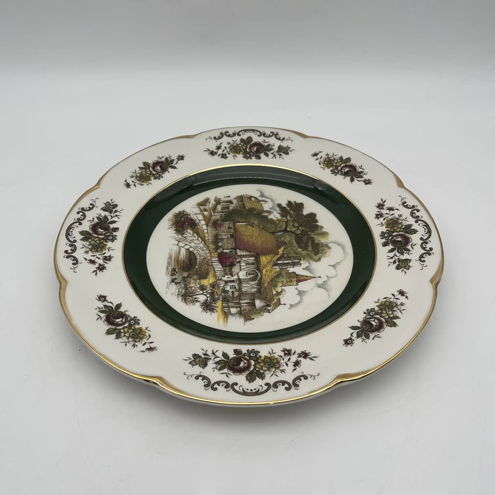[Vintage] Dinner plate (main plate) / Wood&Sons / Estimated mid-20C / Pottery / England / Picture plate, Country