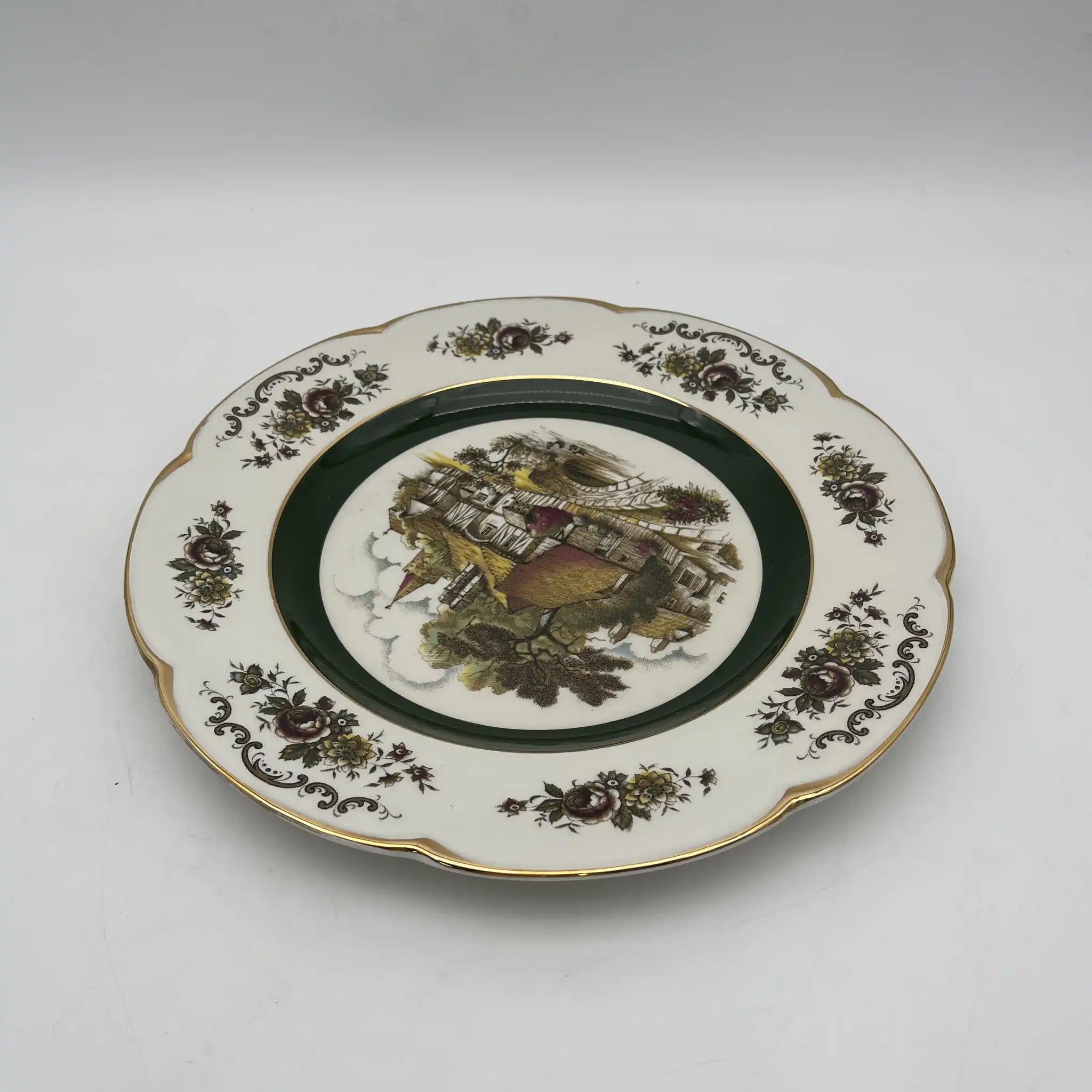 [Vintage] Dinner plate (main plate) / Wood&Sons / Estimated mid-20C / Pottery / England / Picture plate, Country