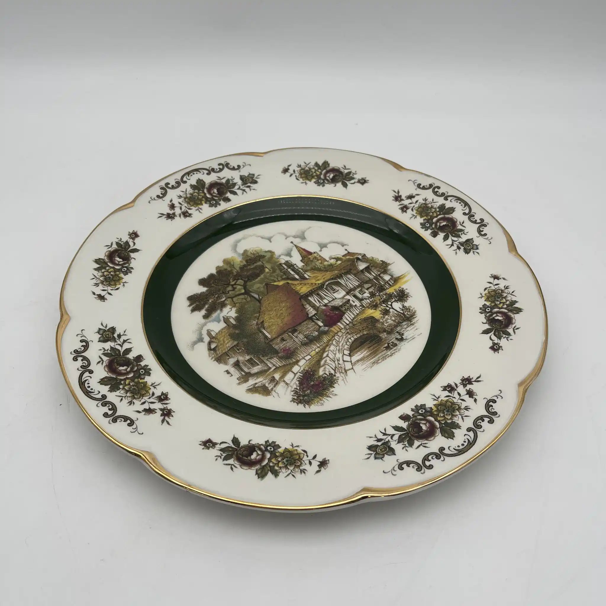 [Vintage] Dinner plate (main plate) / Wood&Sons / Estimated mid-20C / Pottery / England / Picture plate, Country