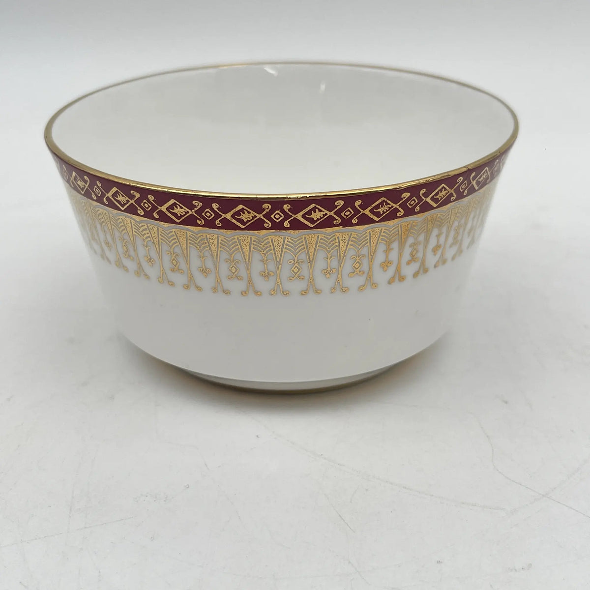 Royal Grafton /糖碗/ Majestic / 20c中期/ Fine Bone China /英国/金彩，阿拉伯风格，酒红色，西式餐具，下午茶 /[复古]