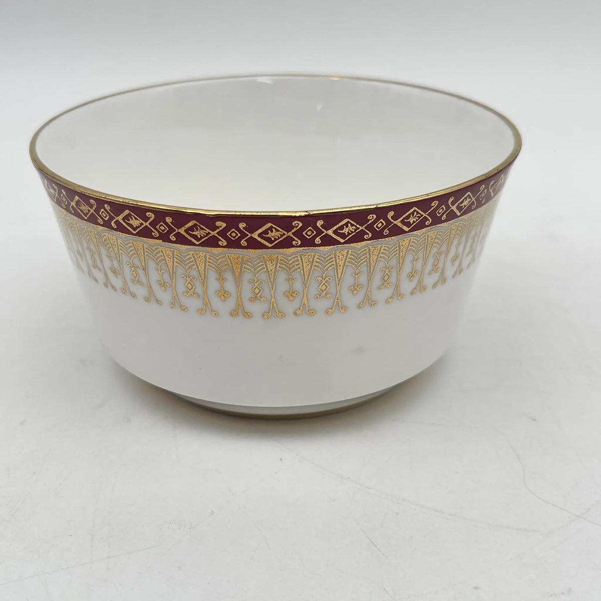 Royal Grafton /糖碗/ Majestic / 20c中期/ Fine Bone China /英国/金彩，阿拉伯风格，酒红色，西式餐具，下午茶 /[复古]