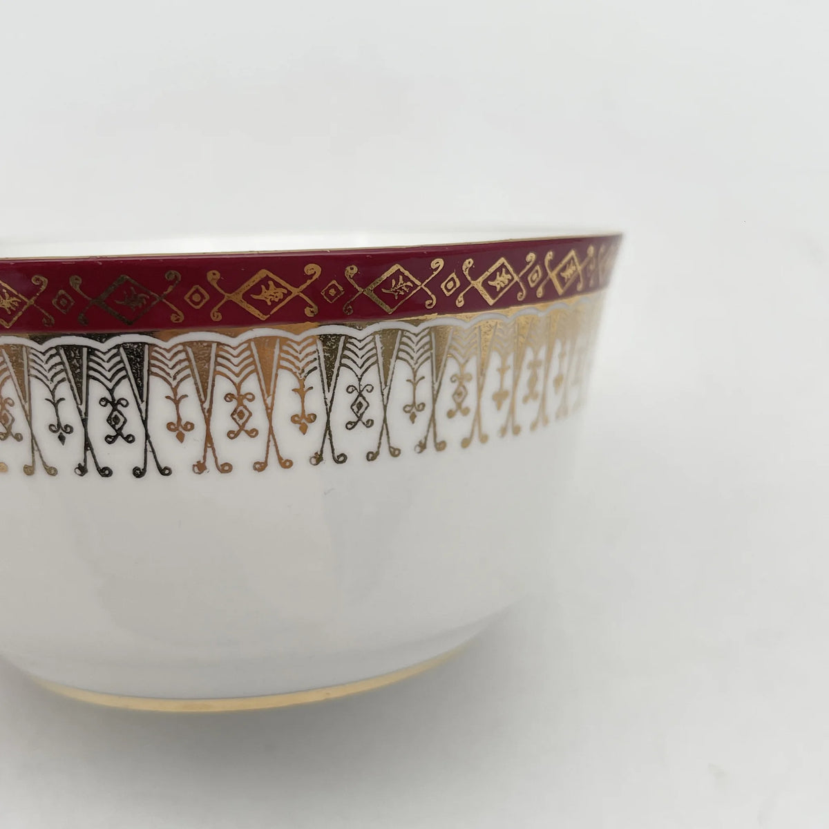 Royal Grafton / Sugar Bowl / Majestic / Mid 20C / Fine Bone China / England / Gold, Arabesque, Wine Red, Western Tableware, Afternoon Tea / [Vintage]