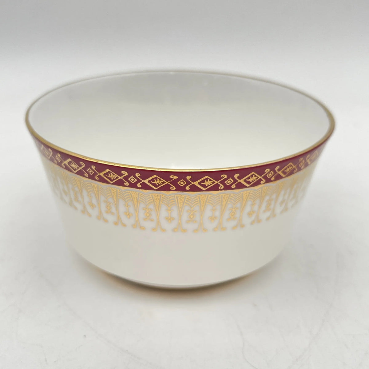 Royal Grafton / Sugar Bowl / Majestic / Mid 20C / Fine Bone China / England / Gold, Arabesque, Wine Red, Western Tableware, Afternoon Tea / [Vintage]