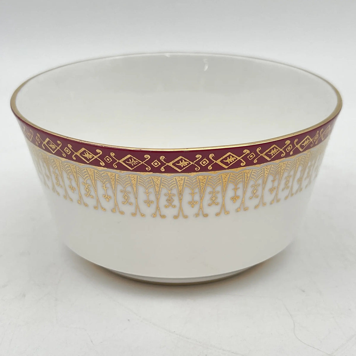 Royal Grafton / Sugar Bowl / Majestic / Mid 20C / Fine Bone China / England / Gold, Arabesque, Wine Red, Western Tableware, Afternoon Tea / [Vintage]