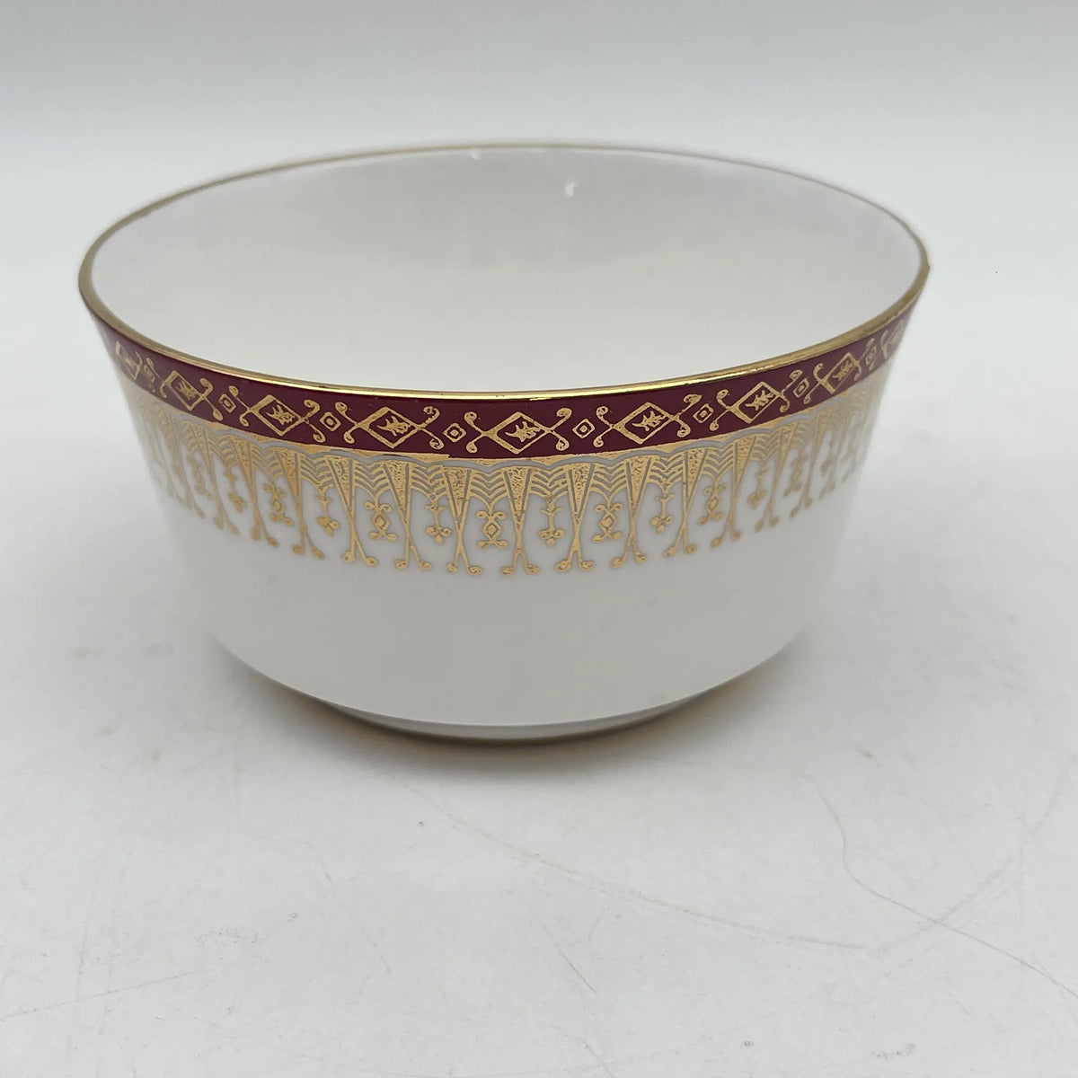 Royal Grafton / Sugar Bowl / Majestic / Mid 20C / Fine Bone China / England / Gold, Arabesque, Wine Red, Western Tableware, Afternoon Tea / [Vintage]