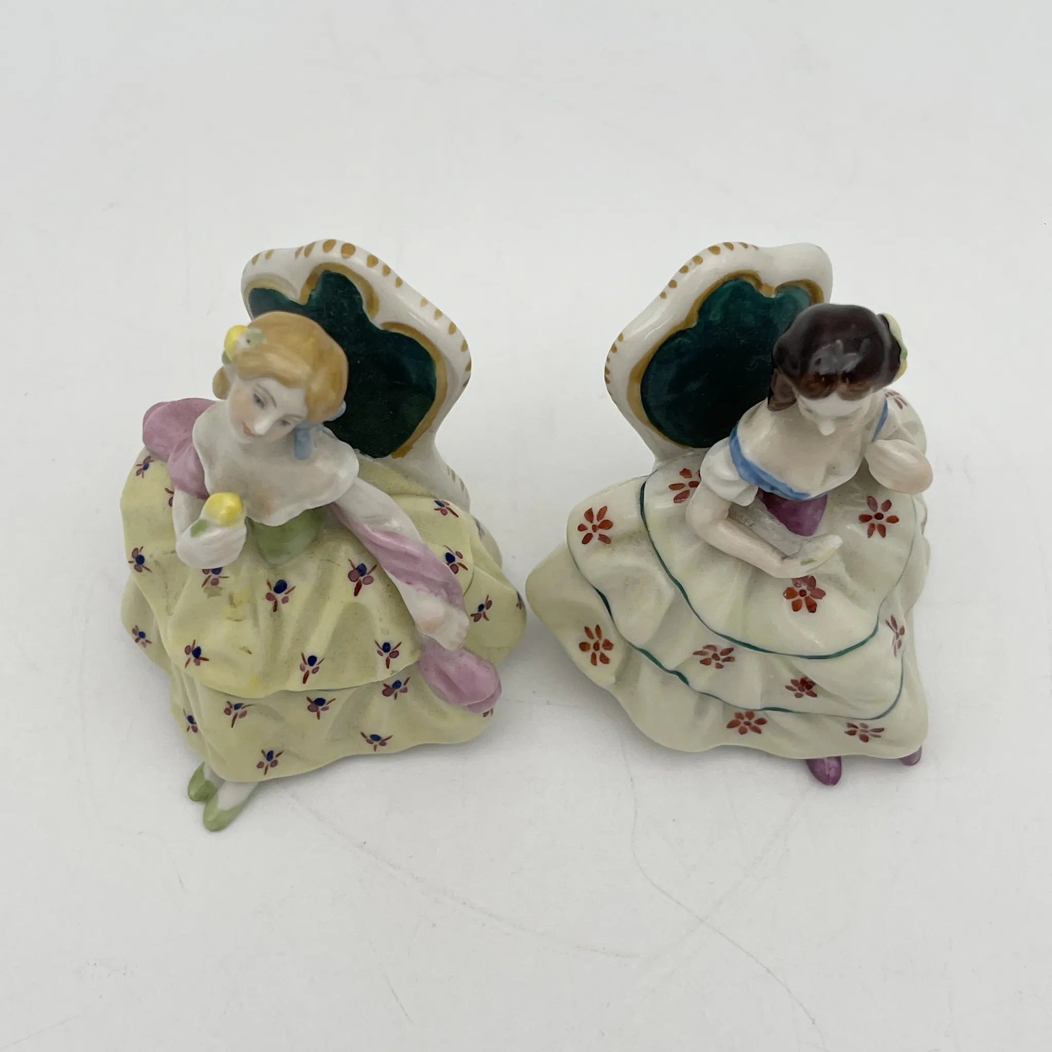 Volkstedt / フィギュリン(陶磁器人形)2P / 20C前中期 / 磁器 / ドイツ / ハンドペイント / [アンティーク]