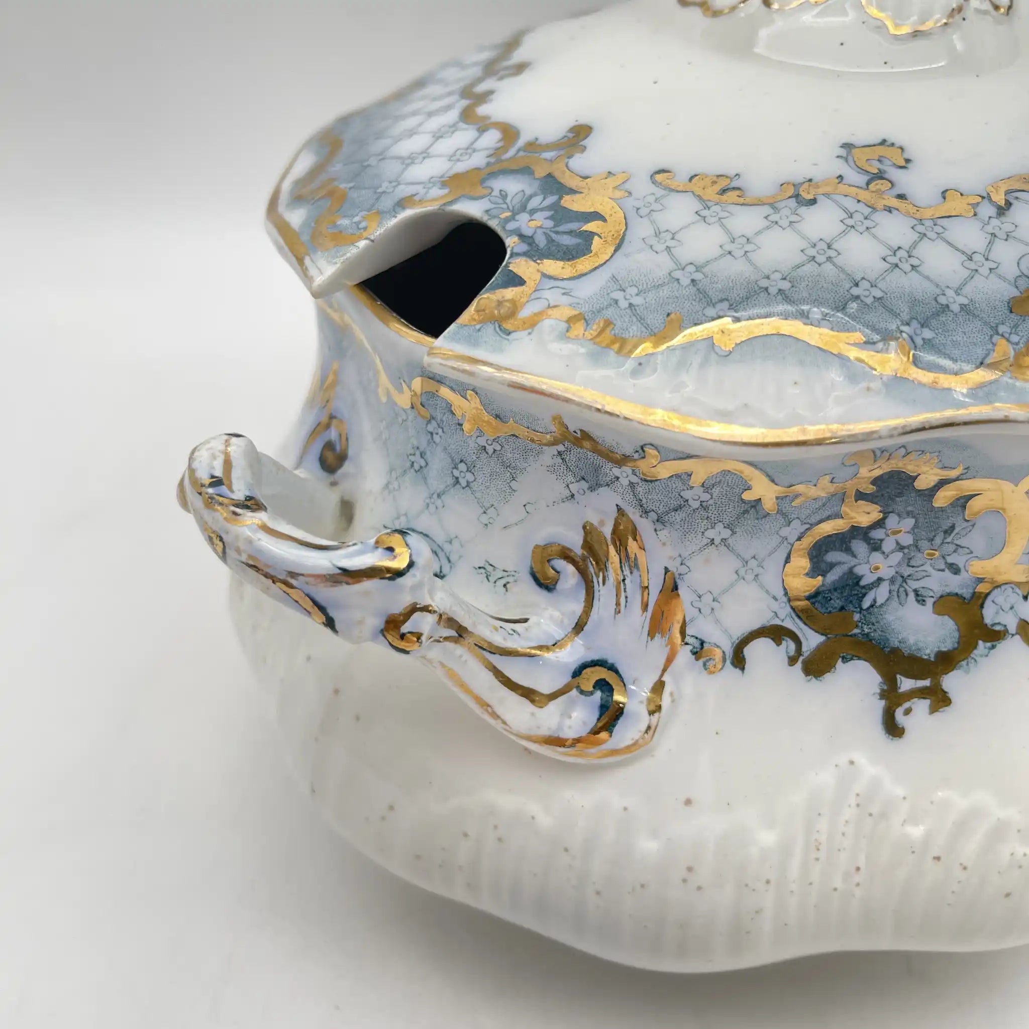 Furnivals / スープチューリン+レードル / Venice / 1900前後 / 陶器 / イギリス / ロカイユ, スクロール, ラティスワーク / [アンティーク]