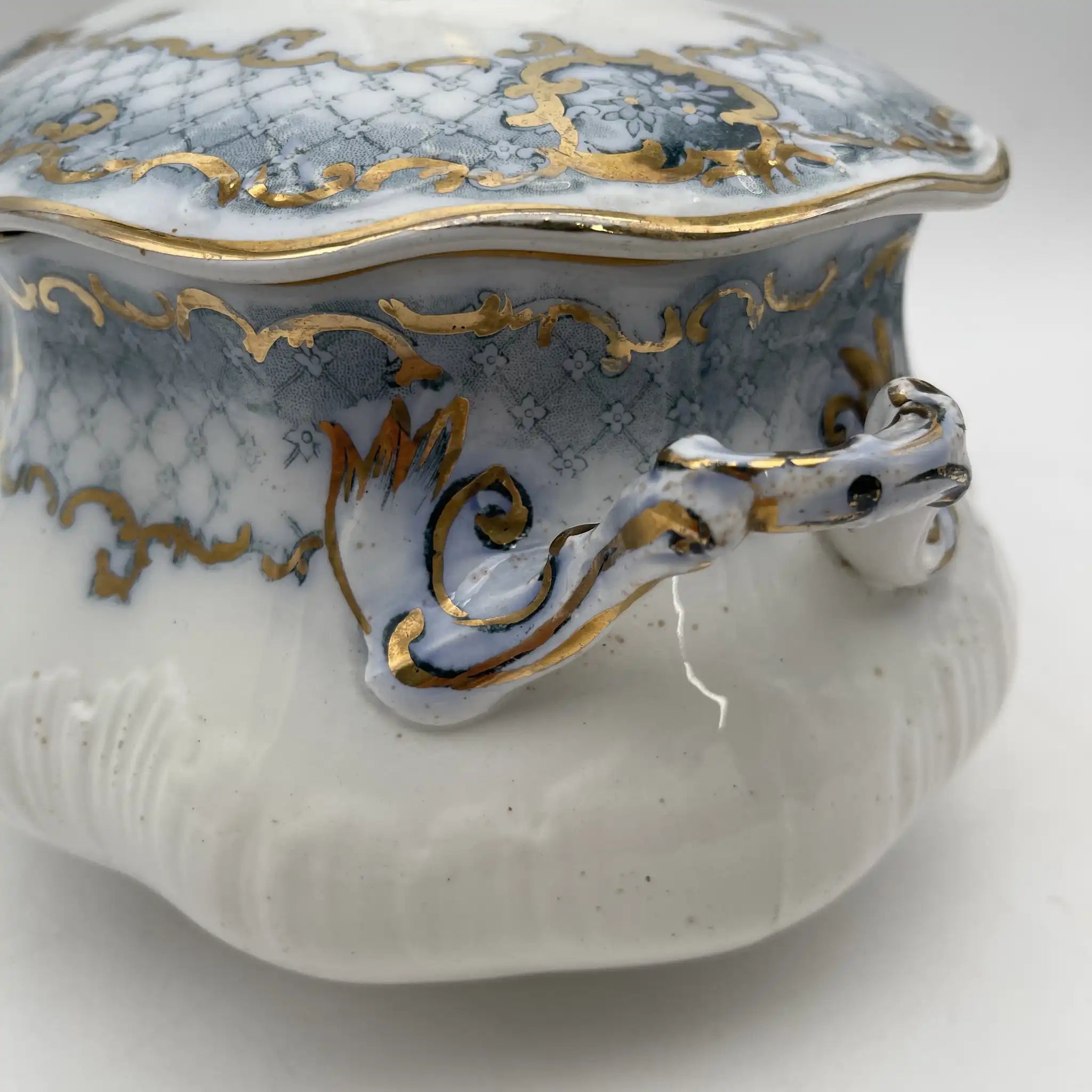 Furnivals / スープチューリン+レードル / Venice / 1900前後 / 陶器 / イギリス / ロカイユ, スクロール, ラティスワーク / [アンティーク]