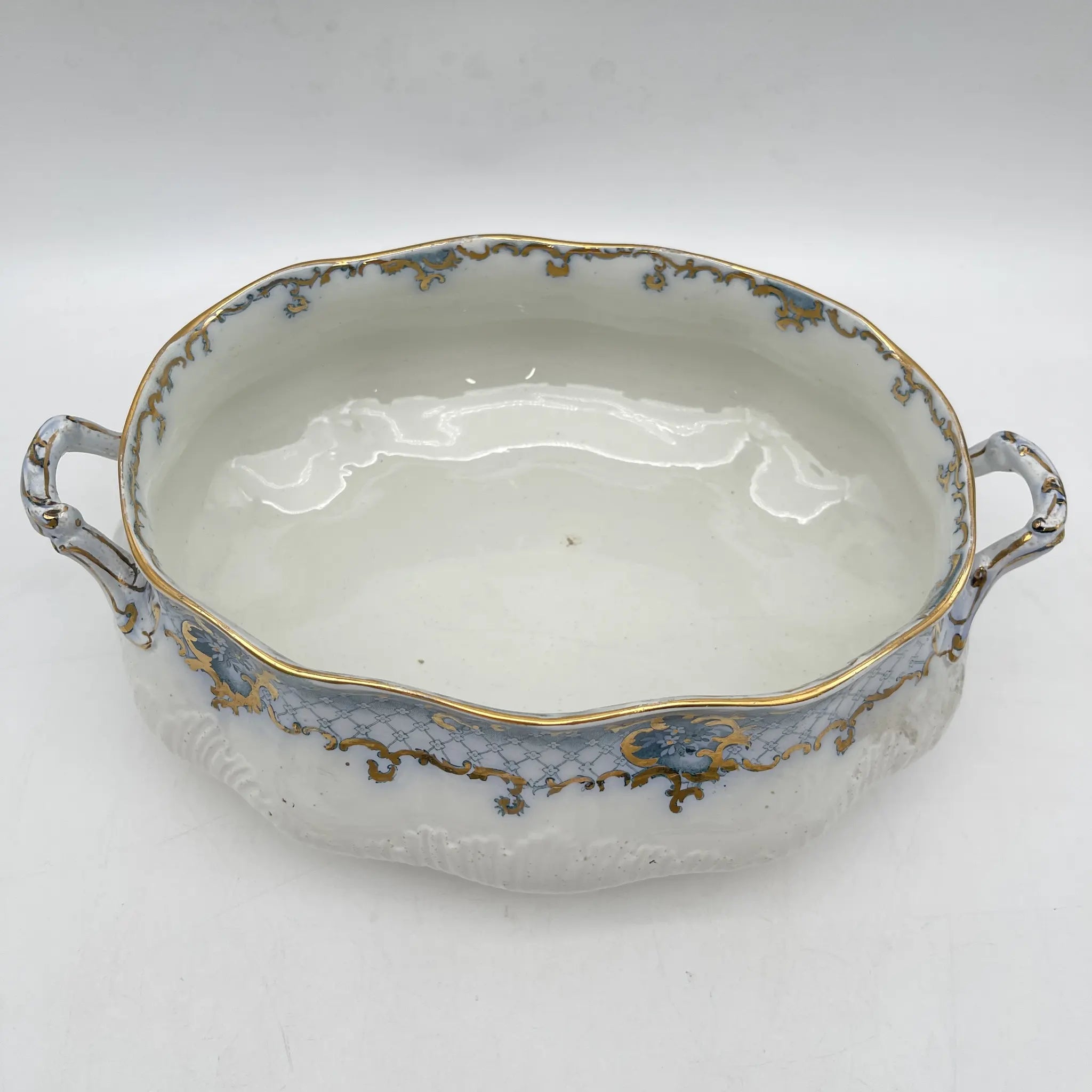 Furnivals / スープチューリン+レードル / Venice / 1900前後 / 陶器 / イギリス / ロカイユ, スクロール, ラティスワーク / [アンティーク]