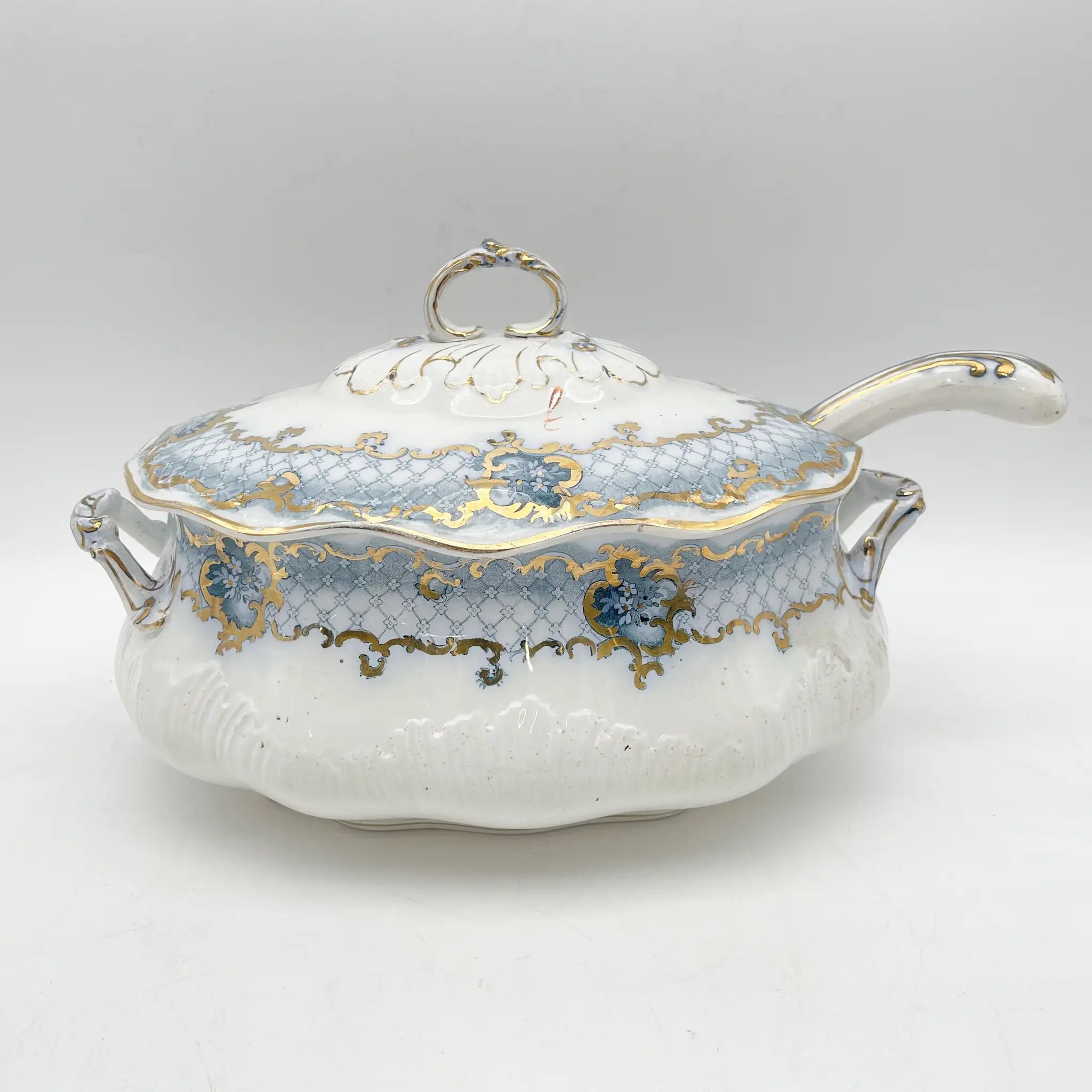 【古董】汤图林+雷丁/ Furnivals / Venice /估计1900左右/陶器/英国/罗凯，卷轴，拉提斯作品