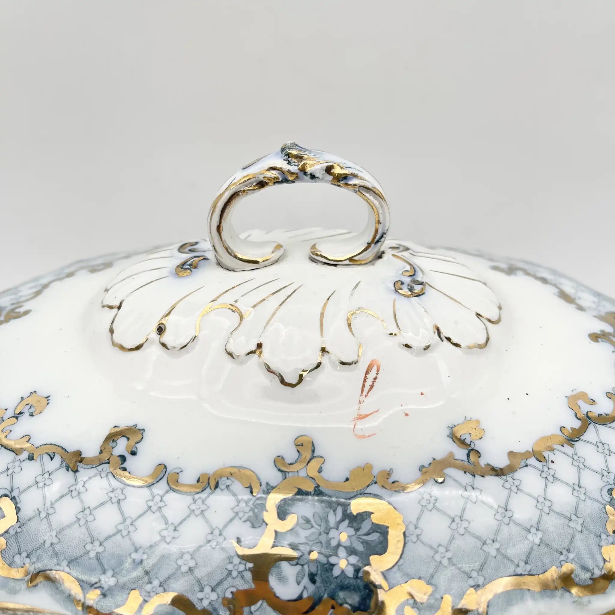 Furnivals / スープチューリン+レードル / Venice / 1900前後 / 陶器 / イギリス / ロカイユ, スクロール, ラティスワーク / [アンティーク]