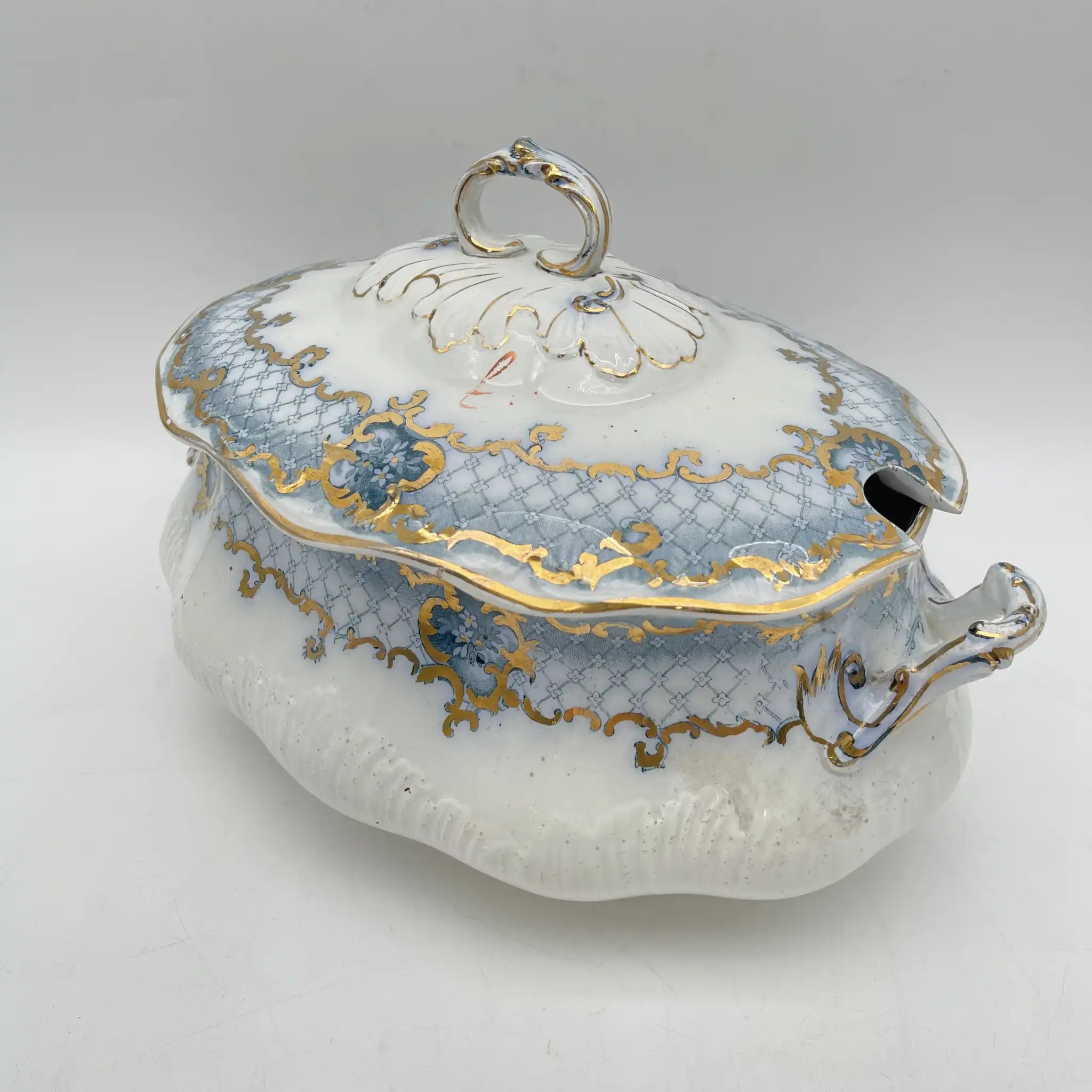Furnivals / スープチューリン+レードル / Venice / 1900前後 / 陶器 / イギリス / ロカイユ, スクロール, ラティスワーク / [アンティーク]