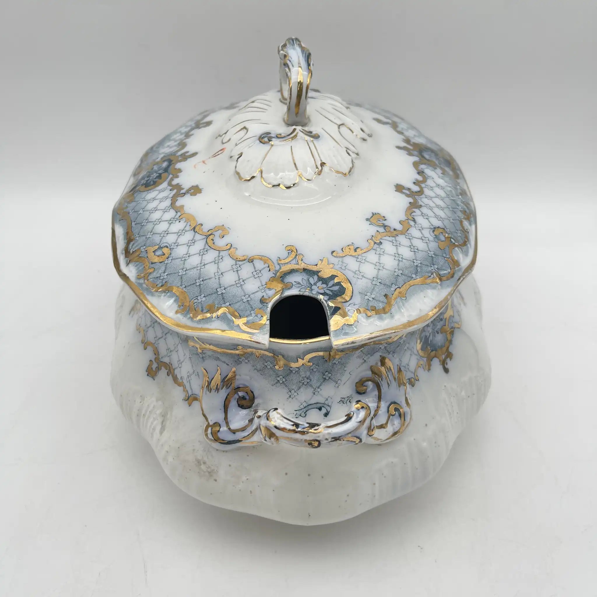 Furnivals / スープチューリン+レードル / Venice / 1900前後 / 陶器 / イギリス / ロカイユ, スクロール, ラティスワーク / [アンティーク]
