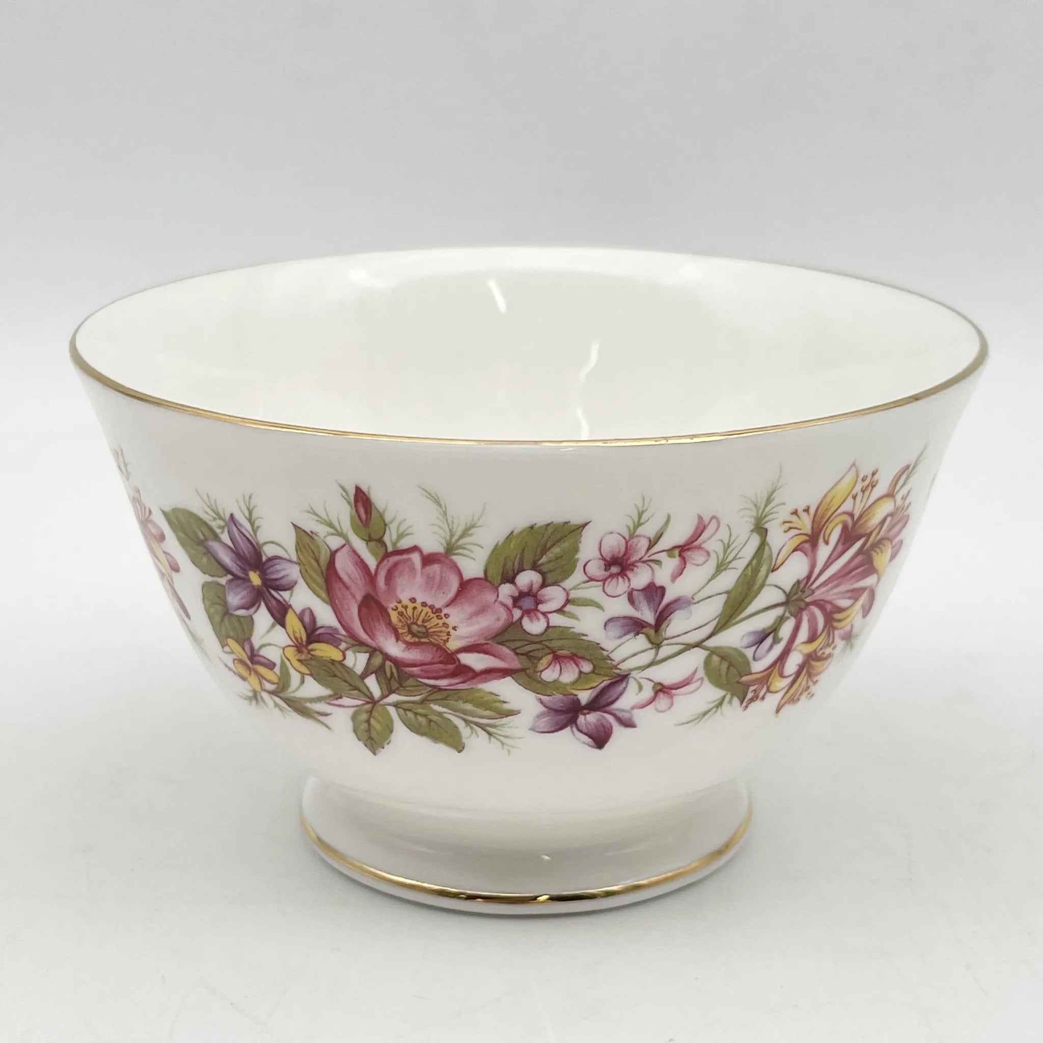 Colclough / シュガーボウル / 推定20C中期 / Bone China / イギリス / ハニーサックル, 金彩 / [ビンテージ]