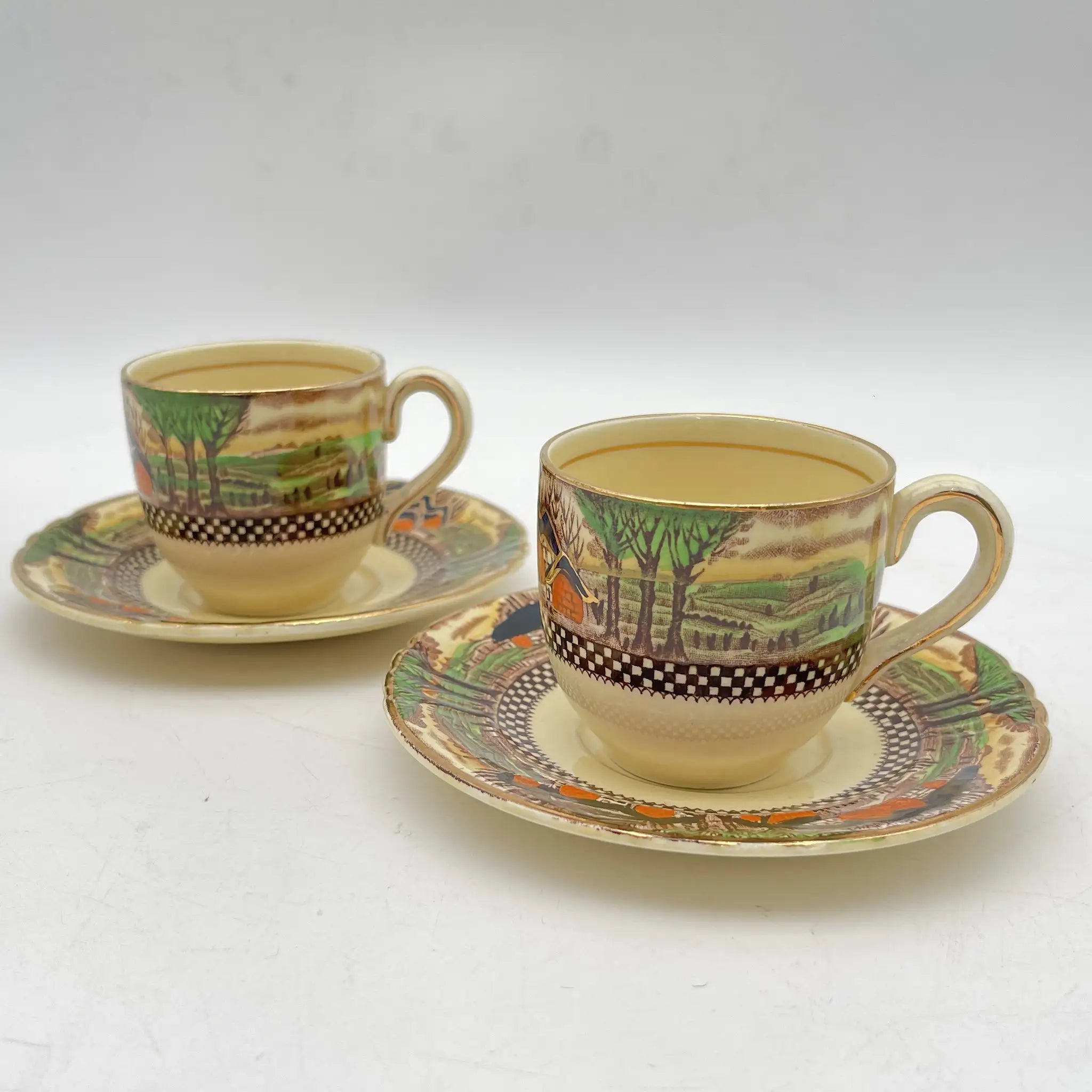 Myott Son＆Co / カップ&ソーサー2P / England’s Country Side / 推定20C中期 / 陶器 / イギリス / カントリーサイド / [ビンテージ]