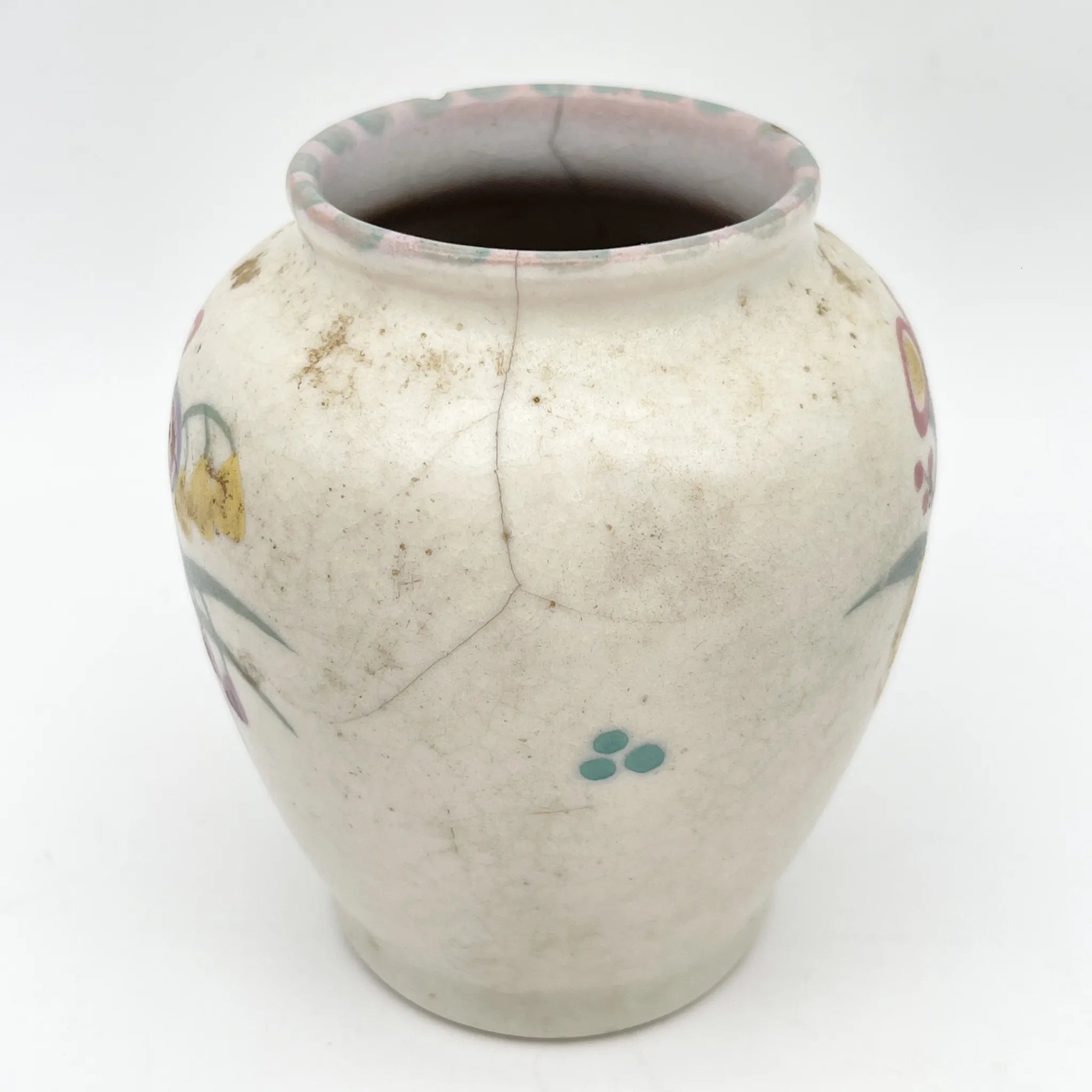 Poole Pottery / 花瓶(フラワーベース) / 20C前中期 / 陶器 / イギリス / ハンドペイント / [アンティーク]