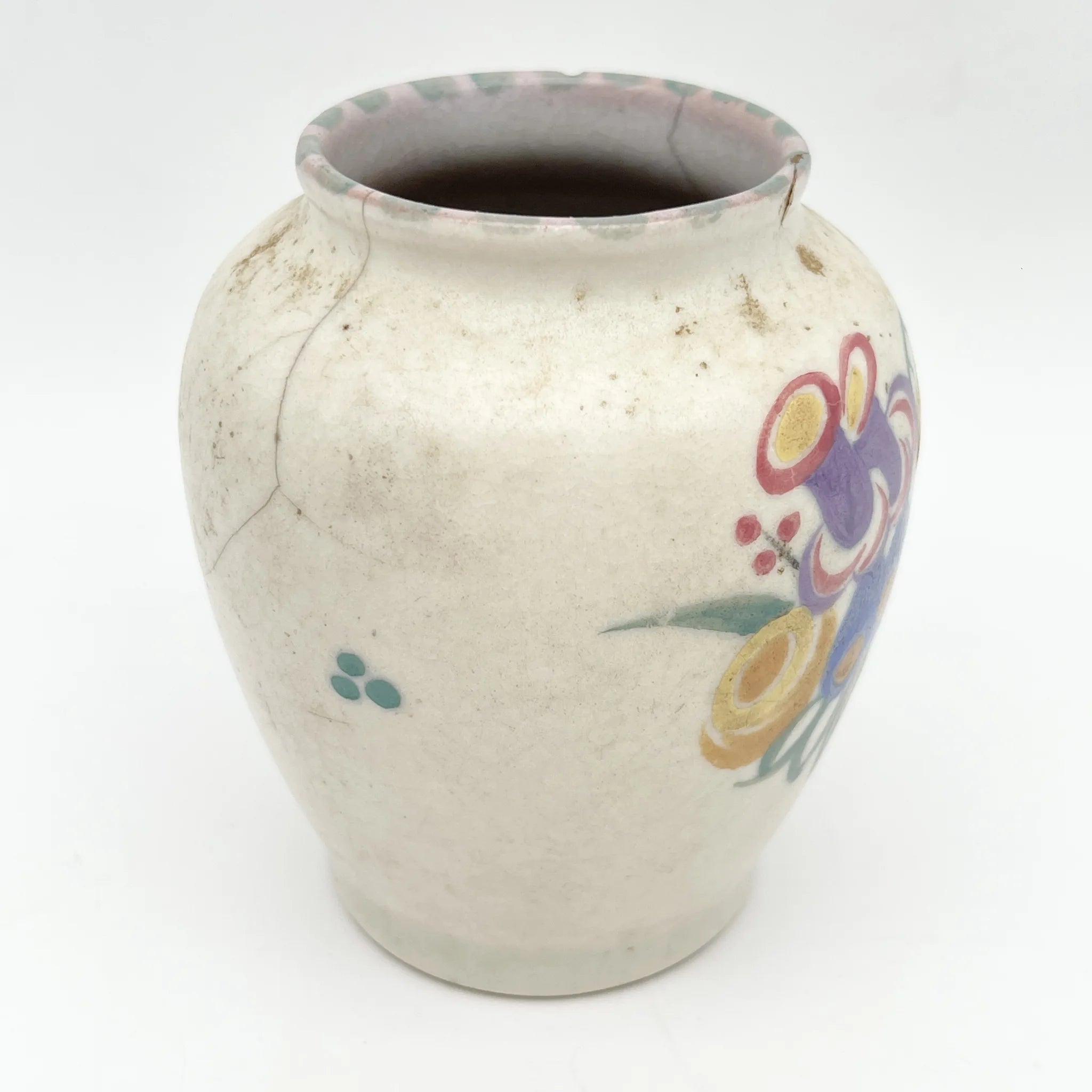 Poole Pottery / 花瓶(フラワーベース) / 20C前中期 / 陶器 / イギリス / ハンドペイント / [アンティーク]