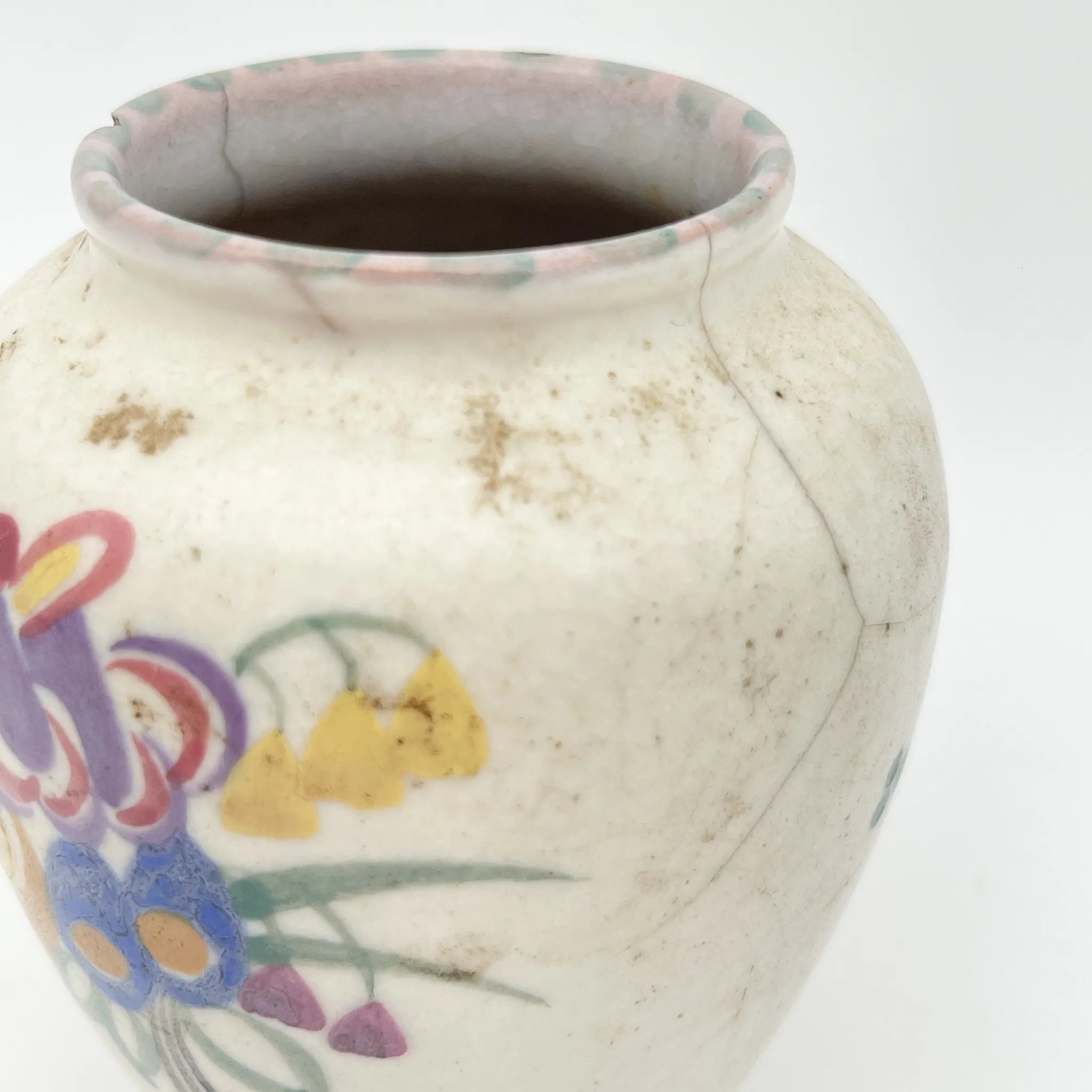 Poole Pottery / 花瓶(フラワーベース) / 20C前中期 / 陶器 / イギリス / ハンドペイント / [アンティーク]