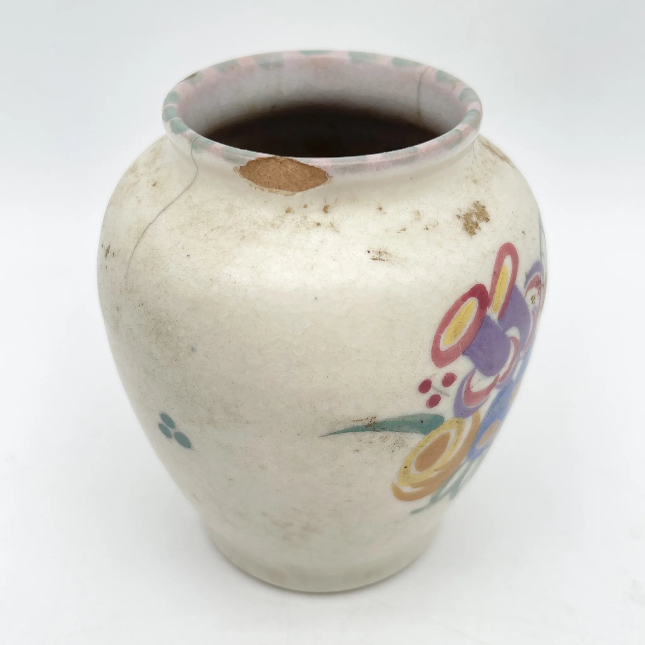 Poole Pottery / 花瓶(フラワーベース) / 20C前中期 / 陶器 / イギリス / ハンドペイント / [アンティーク]