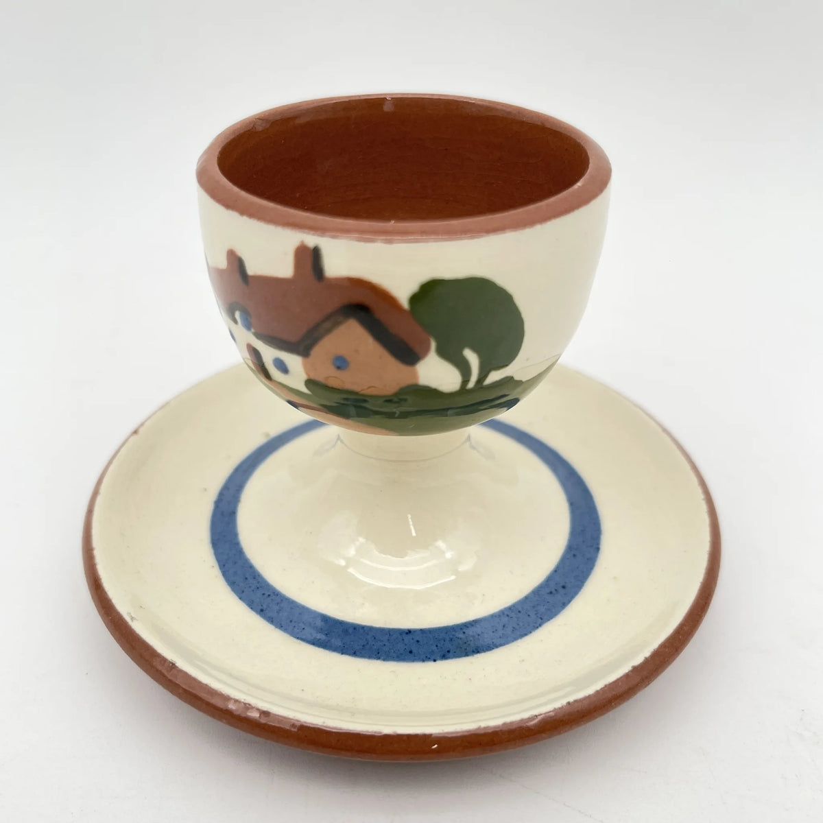 Dartmouth Pottery / エッグカップ / 20C中後期 / 陶器 / イギリス / カントリーサイド,,ハンドペイント,手描き,トリムライン / [ビンテージ]